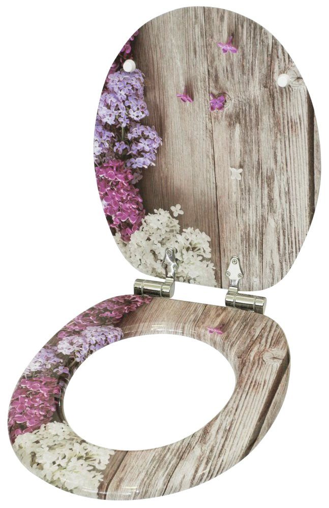 Sanilo Set badkameraccessoires Lila bestaand uit toiletzitting, badmat en wastafelplug (complete set, 3-delig)