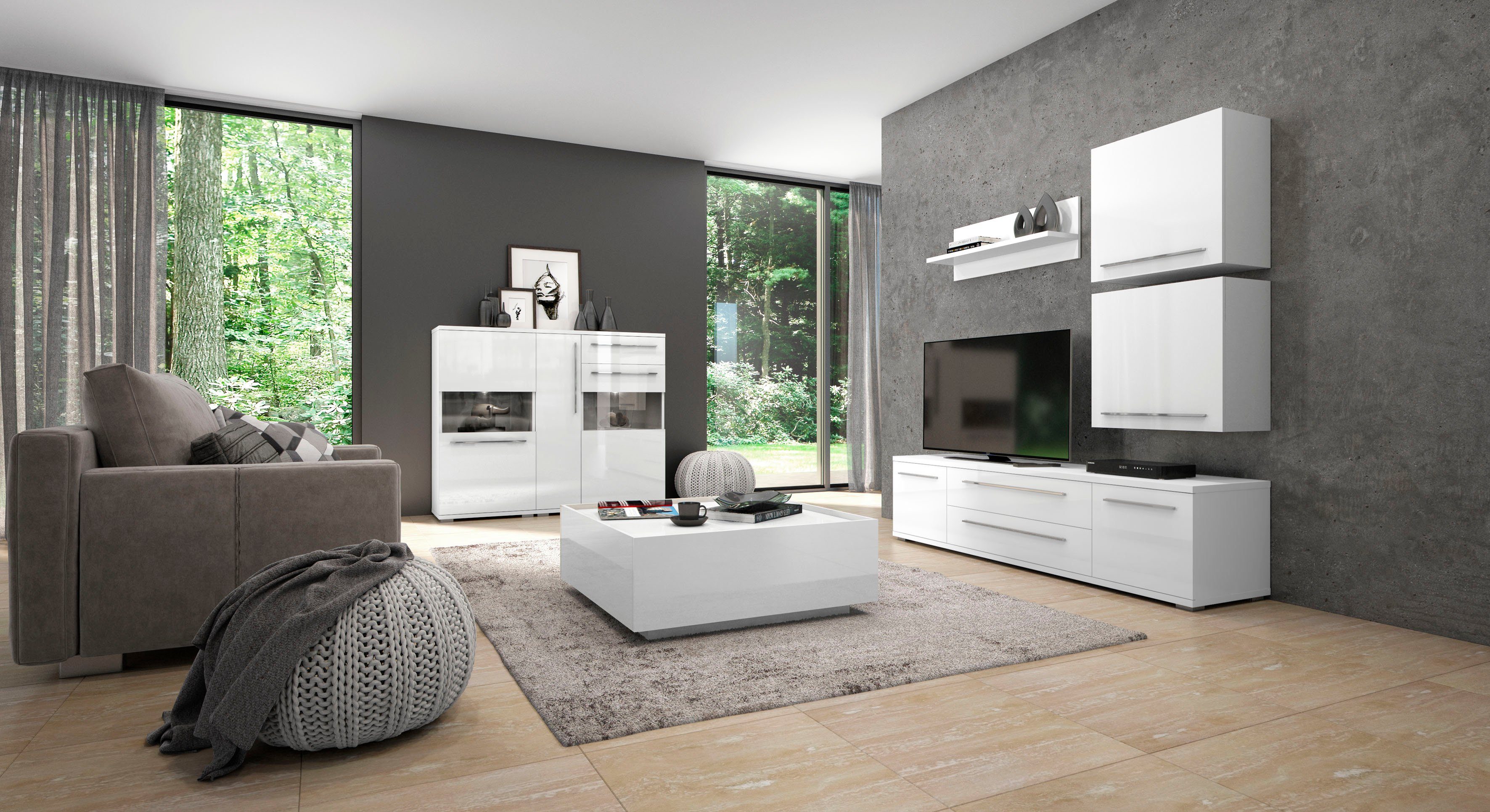 Places of Style Wandrek Piano hoogwaardig uv-gelakt