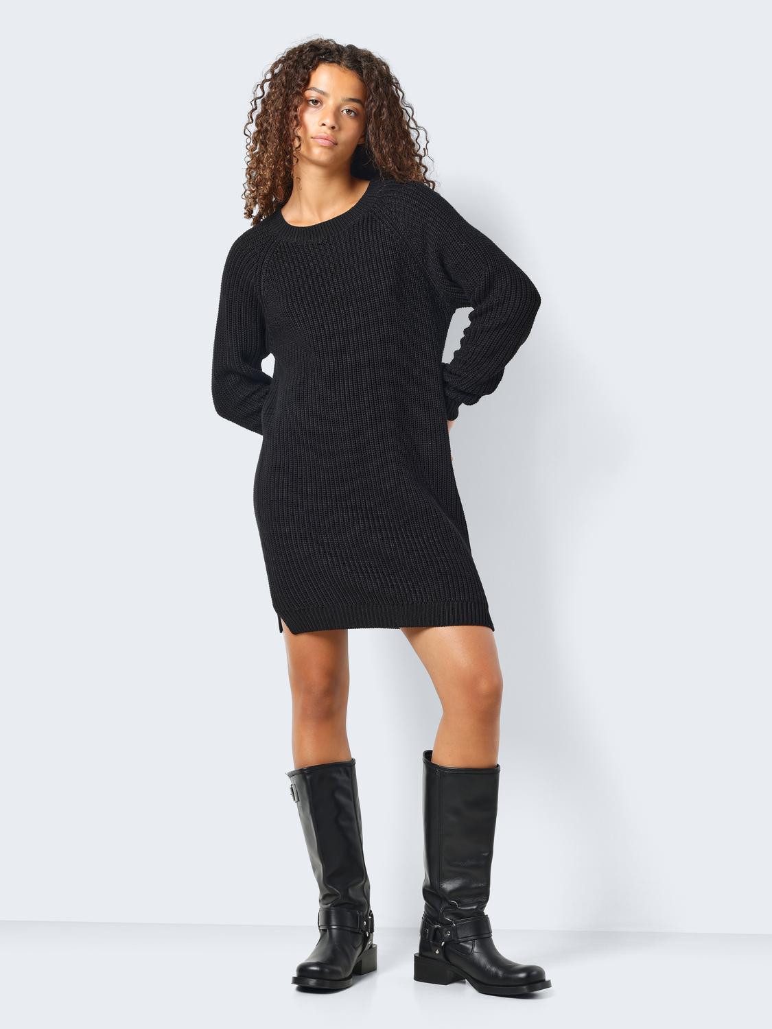 Noisy may Gebreide jurk NMSIESTA L/S O-NECK KNIT DRESS NOOS