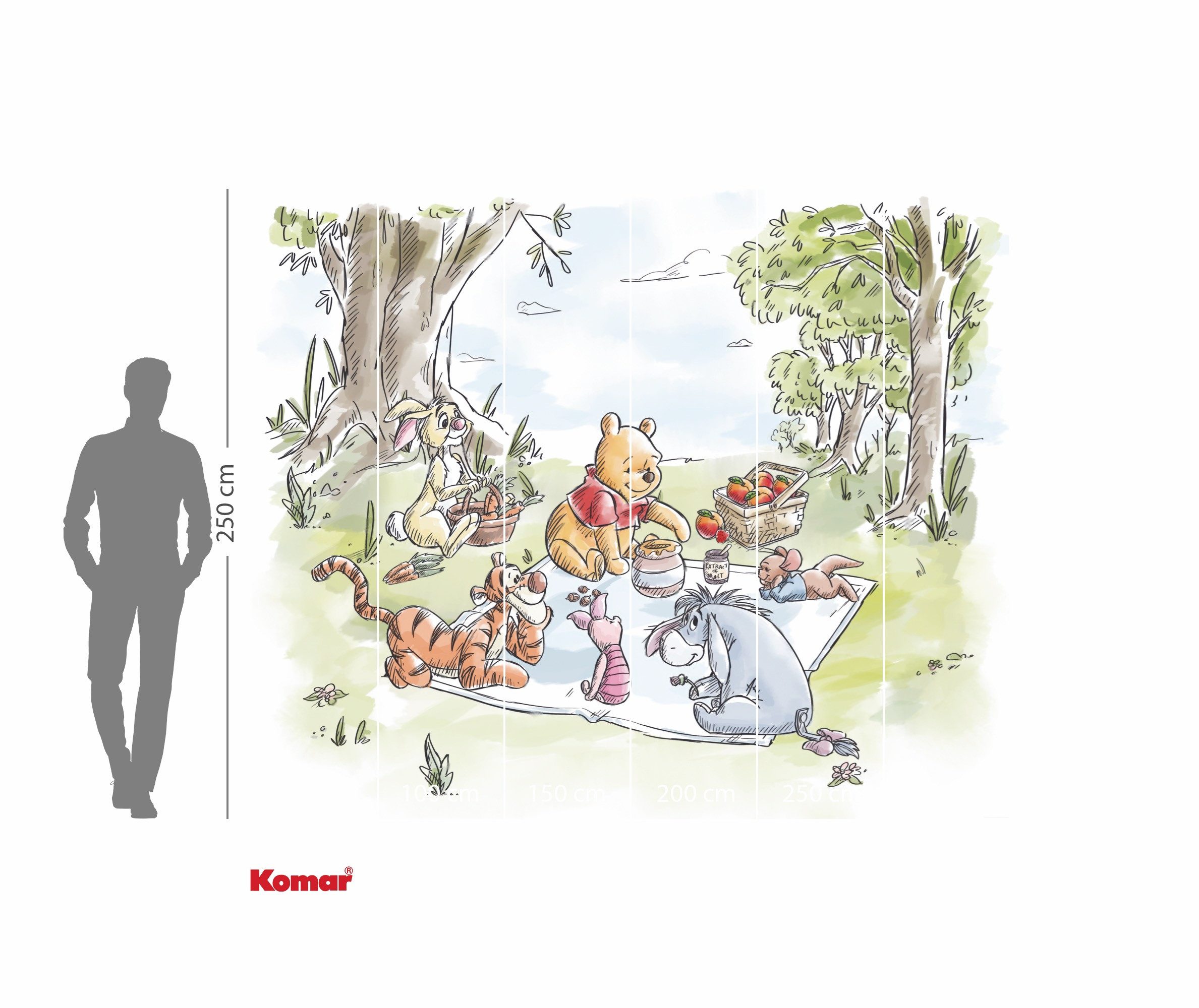 Komar Kinderbehang Disney Winnie the Pooh Nice for Picnics (1 stuk)