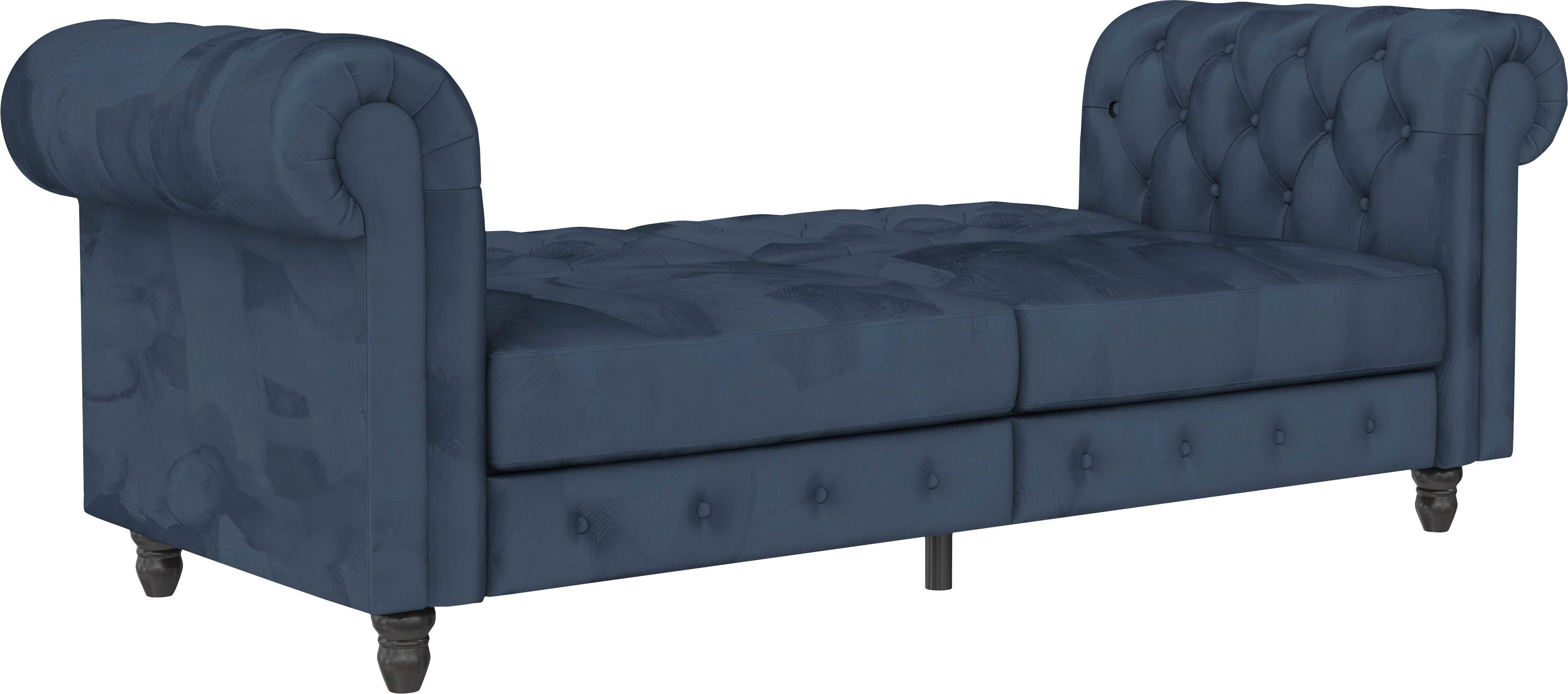 Dorel Home 3-zitsbank Felix, slaapbank 236 cm(ligoppervlak 108 x 190 cm), rugleuning 3-voudig verstelbaar, velours, kunstleer, luxe vintage microvezel