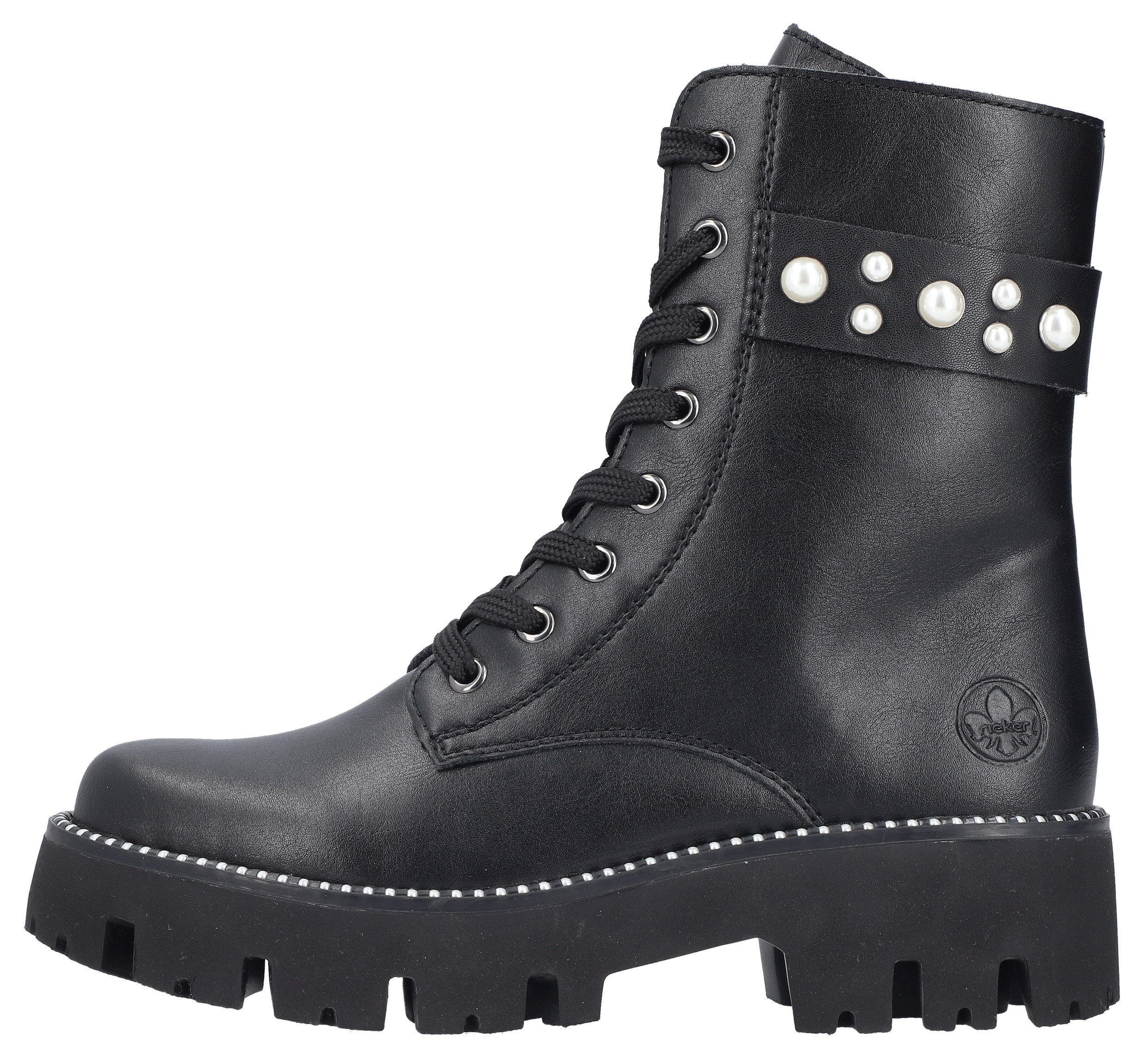 Rieker Veterlaarsjes , veterschoenen, plateau, met extra binnenrits