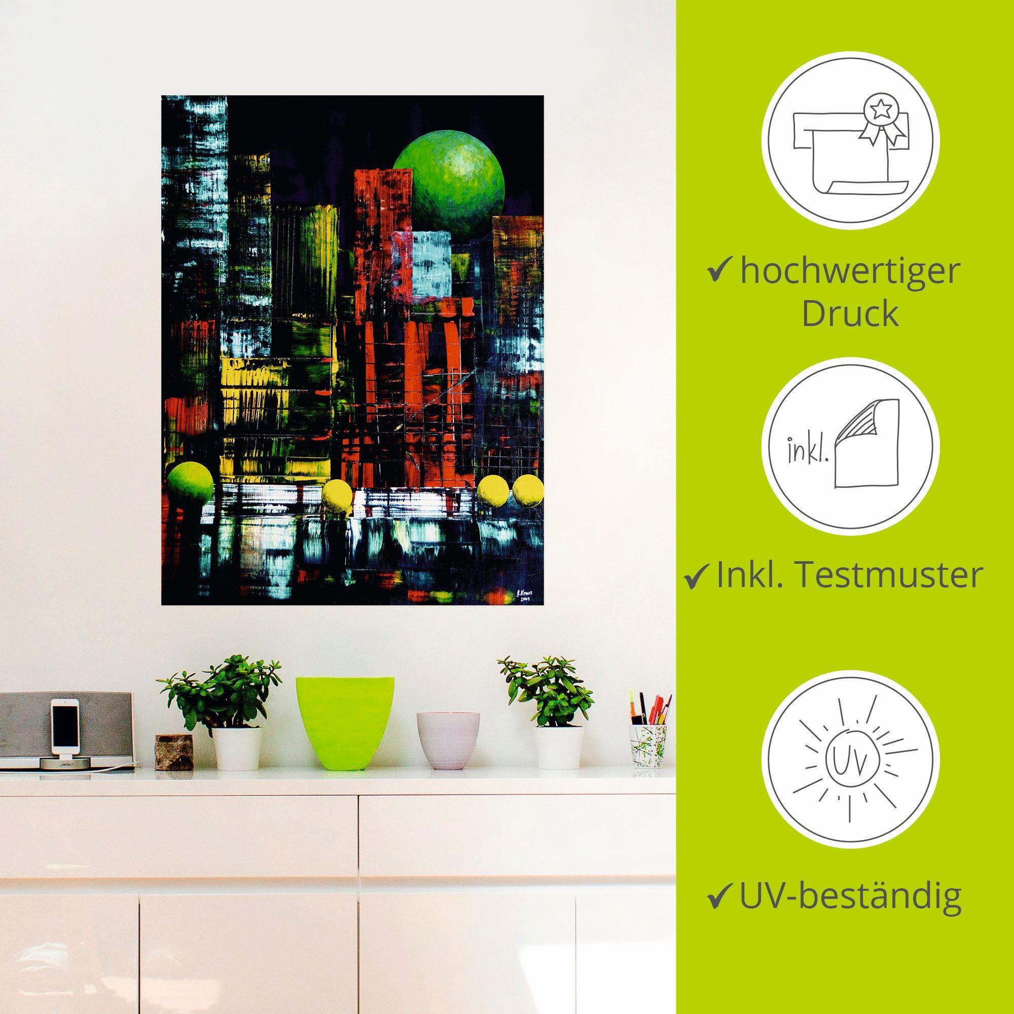 Artland Artprint New York abstract II als artprint op linnen, muursticker in verschillende maten