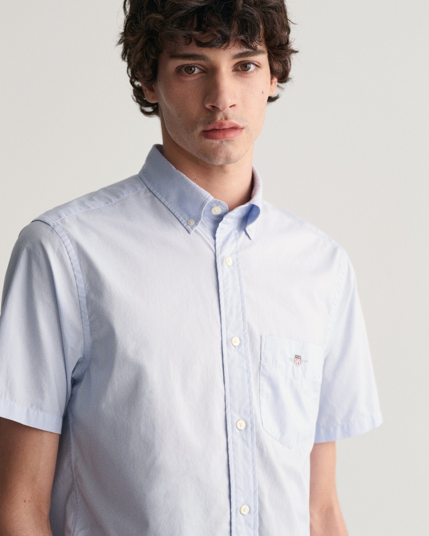 Gant Overhemd met korte mouwen Regular fit poplin overhemd licht slijtvast easy care
