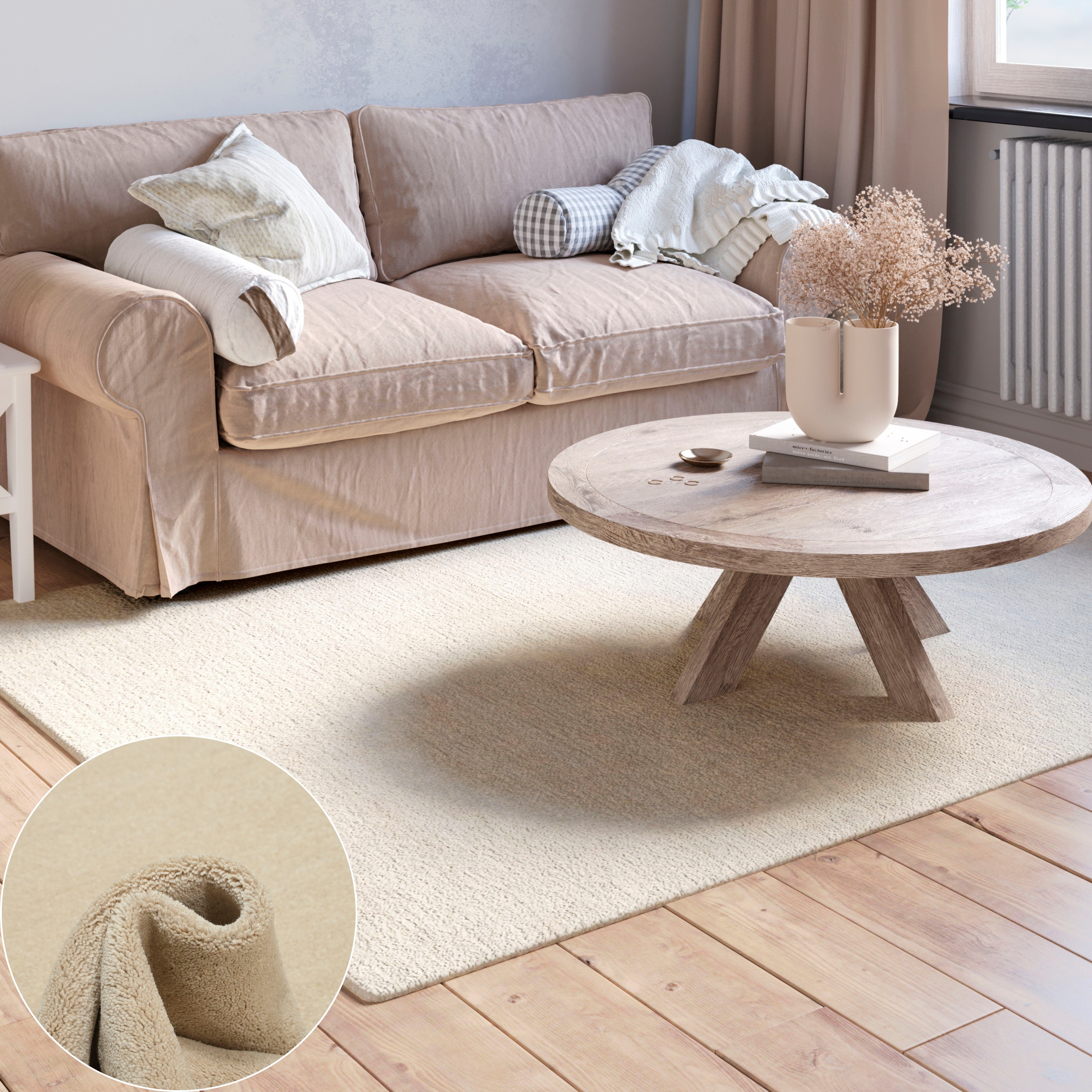 Myflair Möbel & Accessoires Wollen kleed Isra Kortpolig, handgeweven tapijt, gemêleerd, 100% wol, handgeweven