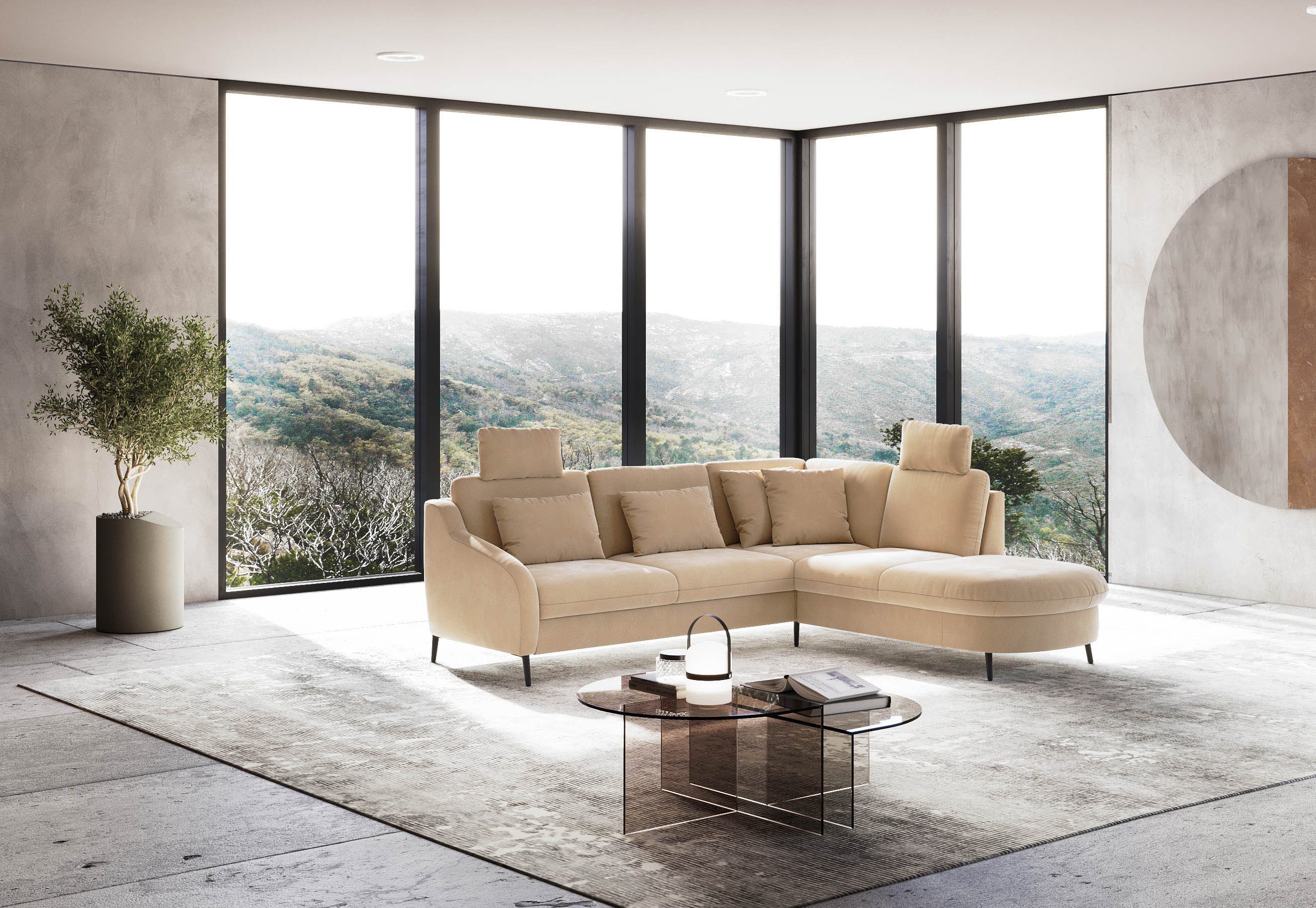 sit&more Hoekbank Soul L-vorm optioneel met bedfunctie en bedlade of lade