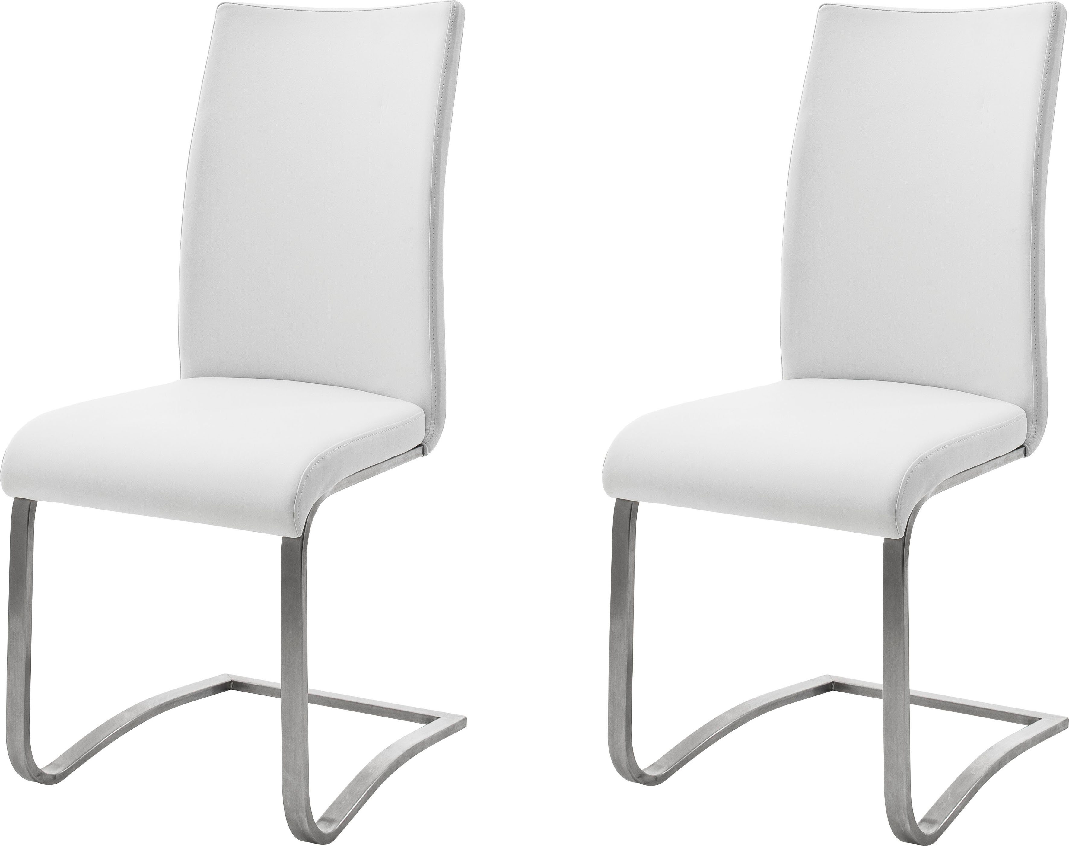 MCA furniture Vrijdragende stoel Arco Stoel overtrokken met echt leer, belastbaar tot 130 kg (2 stuks)