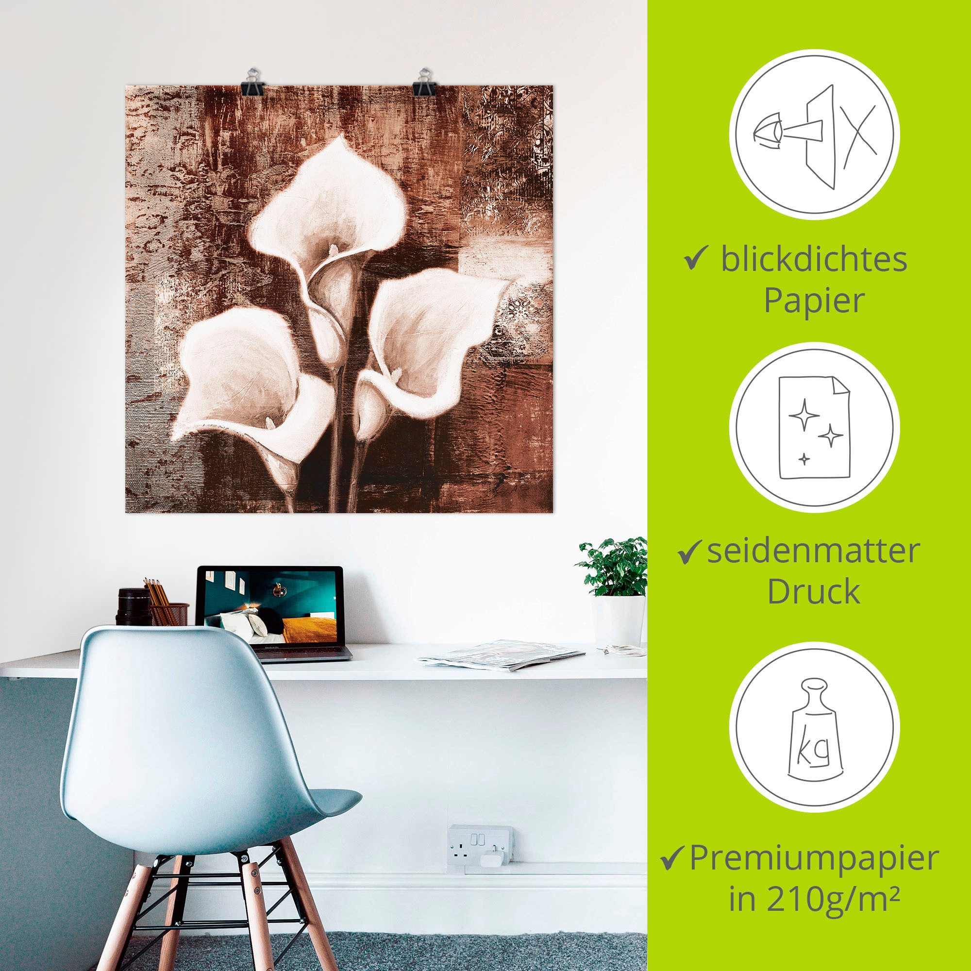 Artland Artprint Antieke Callas - bruin als artprint op linnen, poster in verschillende formaten maten