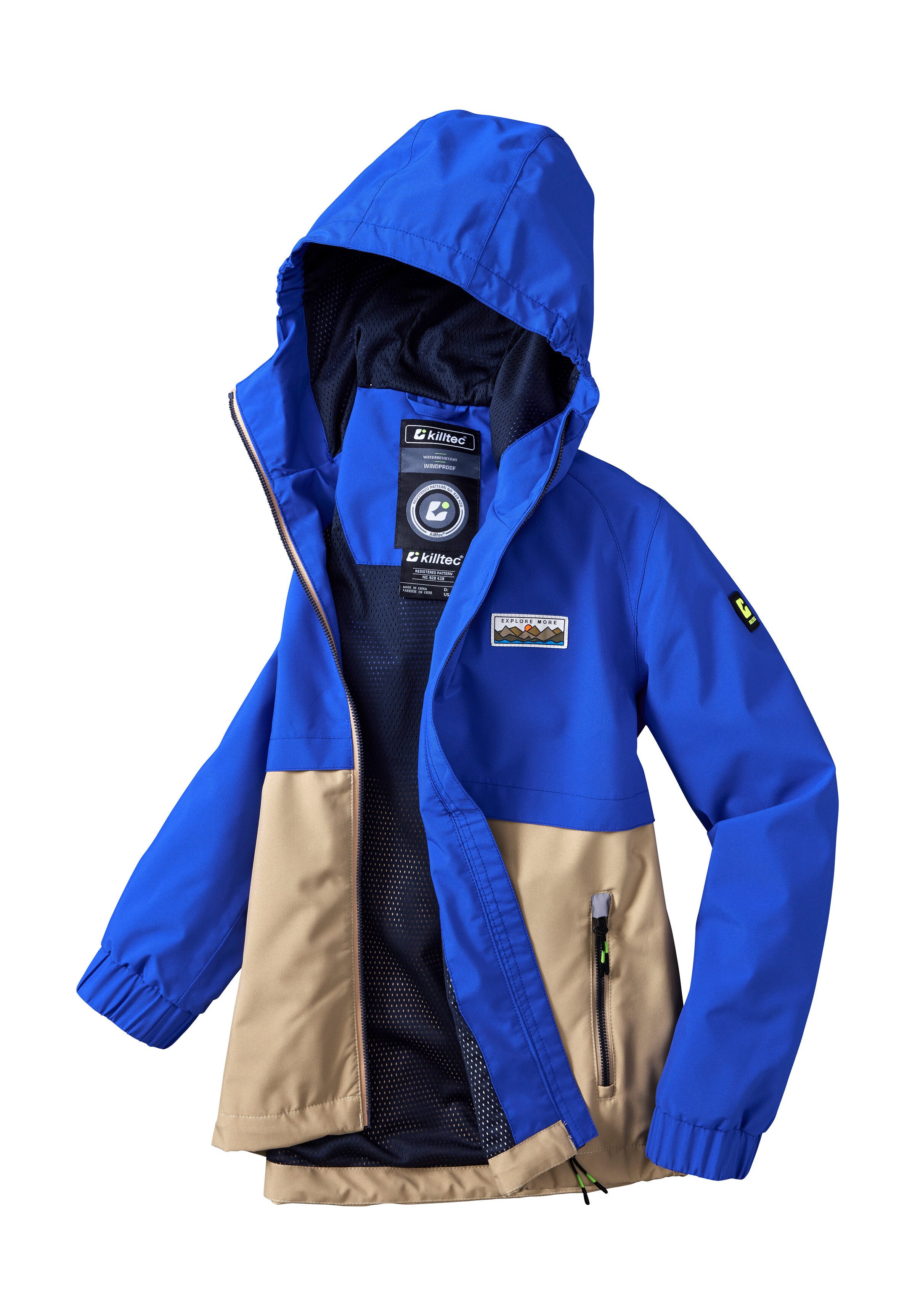 Killtec Functioneel jack KOS 141 BYS JCKT Waterdichte kinderjas, colourblock, reflecterend, PFAS-vrij