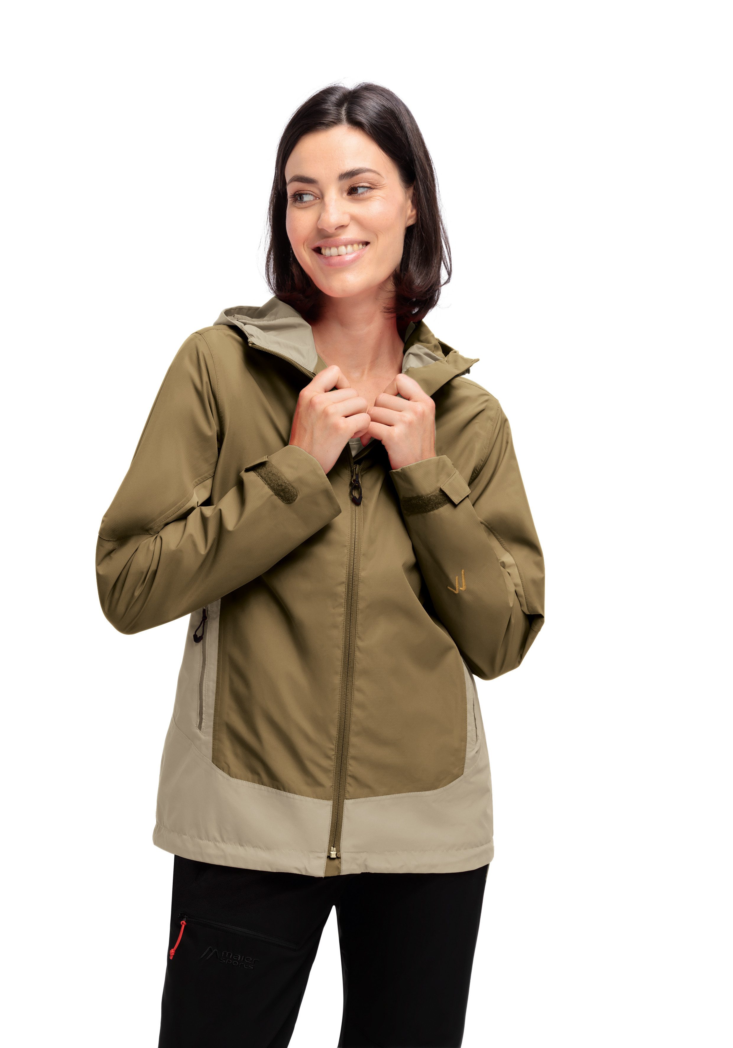 Maier Sports Outdoorjack Brocken W Dames jacke waterdicht, functionele jas met 2 buitenzakken + binnenzak