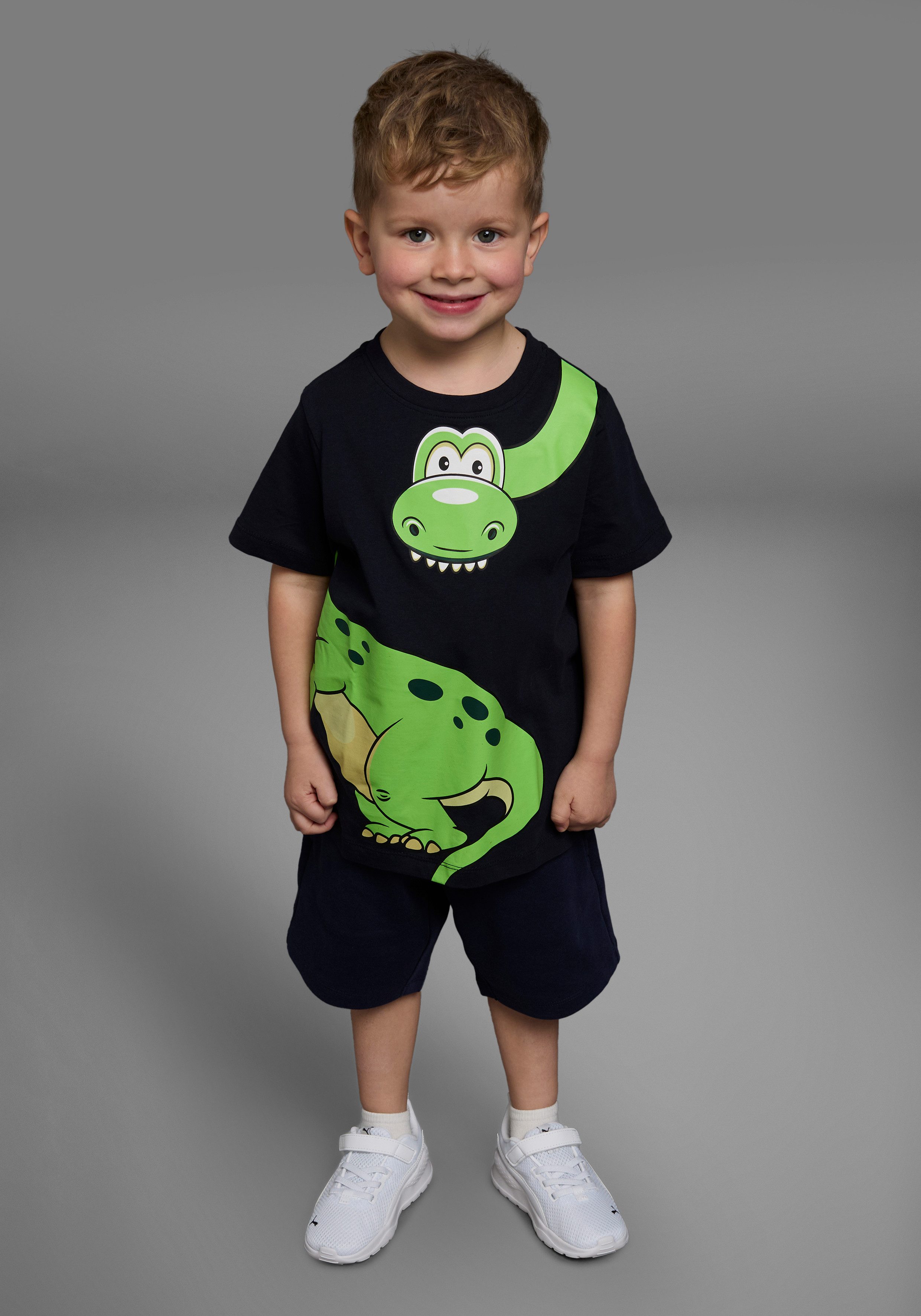 KIDSWORLD T-shirt Met grote print: GREEN DINO Korte mouwen, basic pasvorm, bedrukt, ronde hals