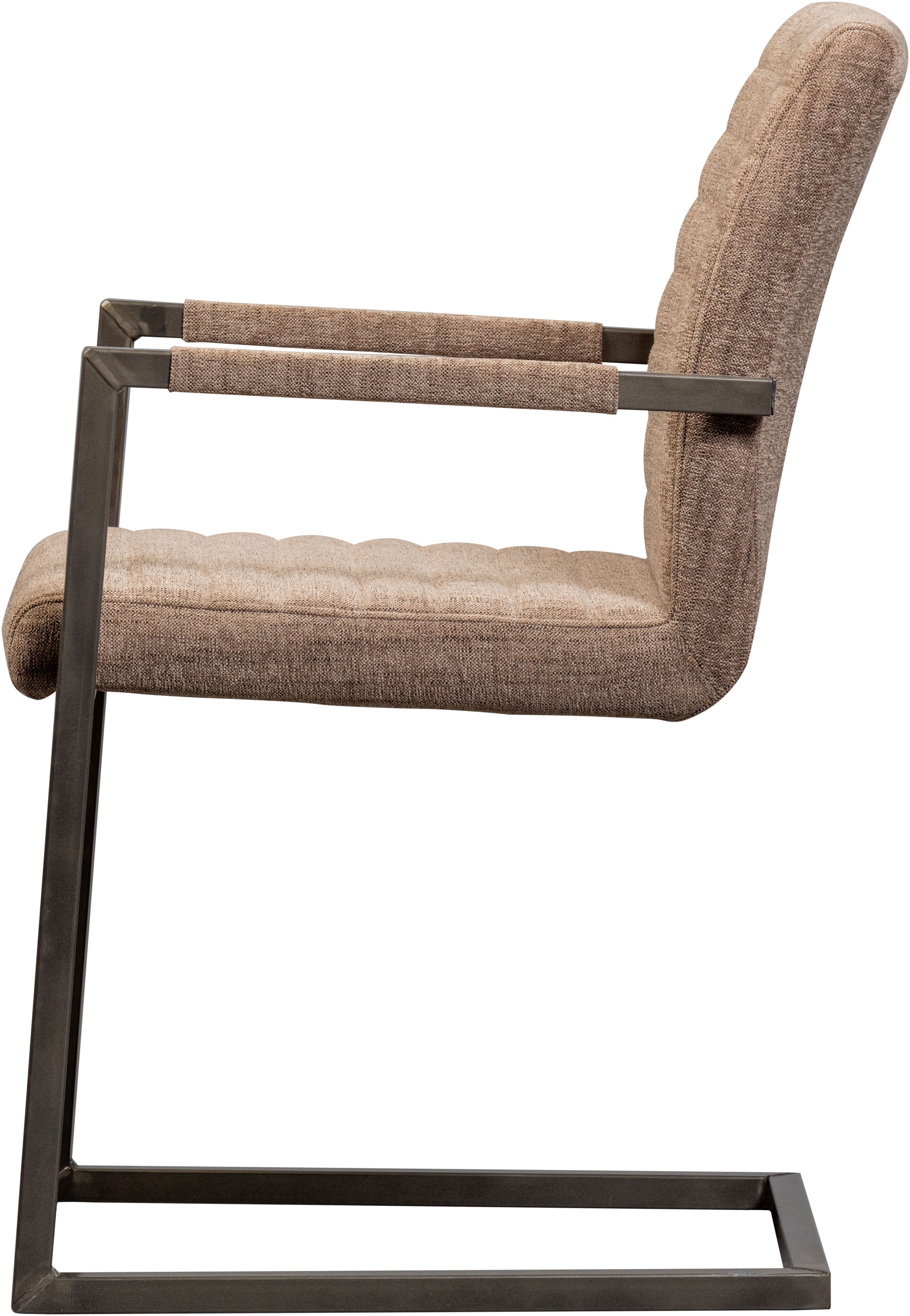 WOOOD Eetkamerstoel Bas Vrije schommelstoel, gepolsterd, breedte 54 cm, metalen frame (set, 2 stuks)