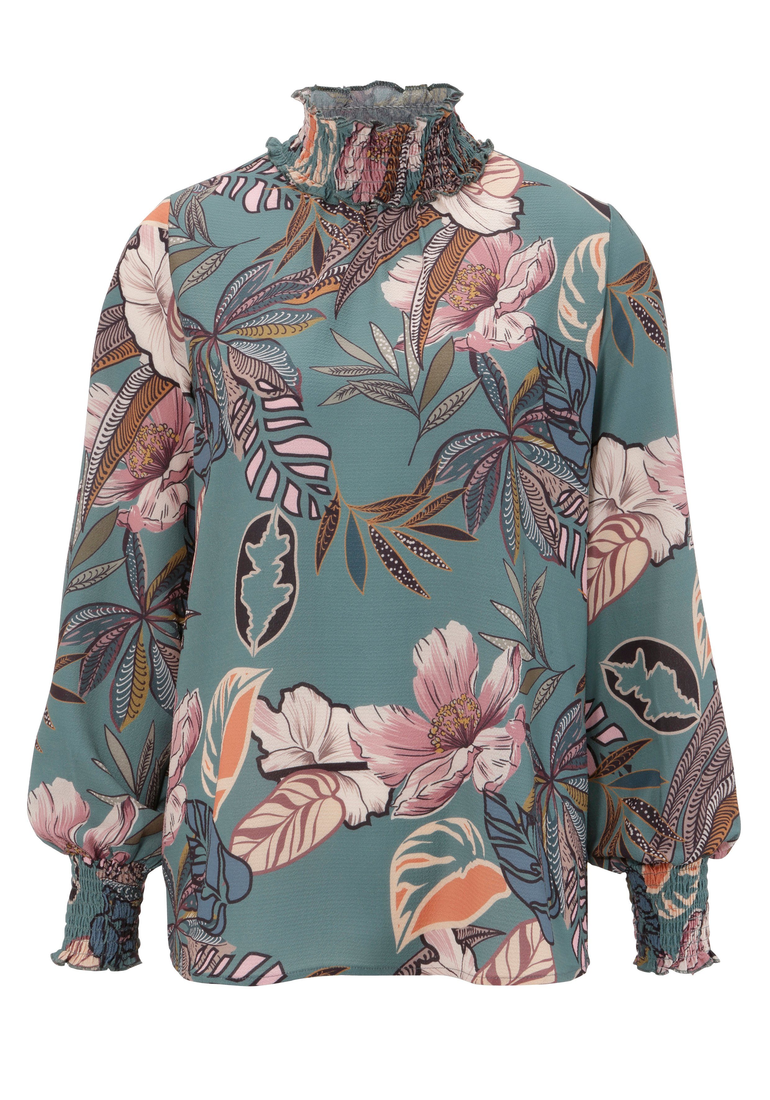 Aniston CASUAL Blouse zonder sluiting met grootvlakige bloemenprint - elk stuk is uniek
