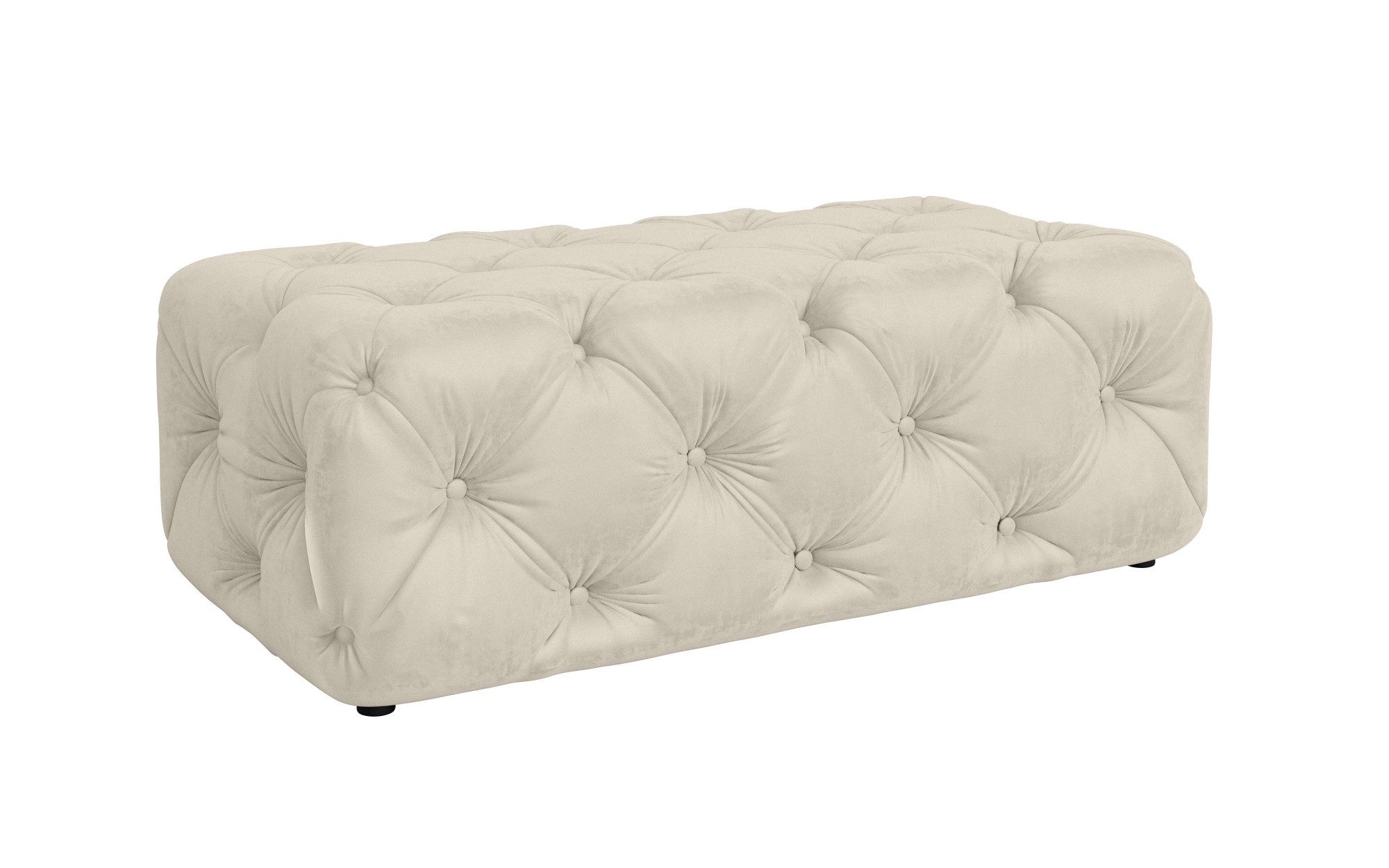 Places of Style Hocker FOLLINA Beklede poef met klassieke Chesterfield-knopafwerking