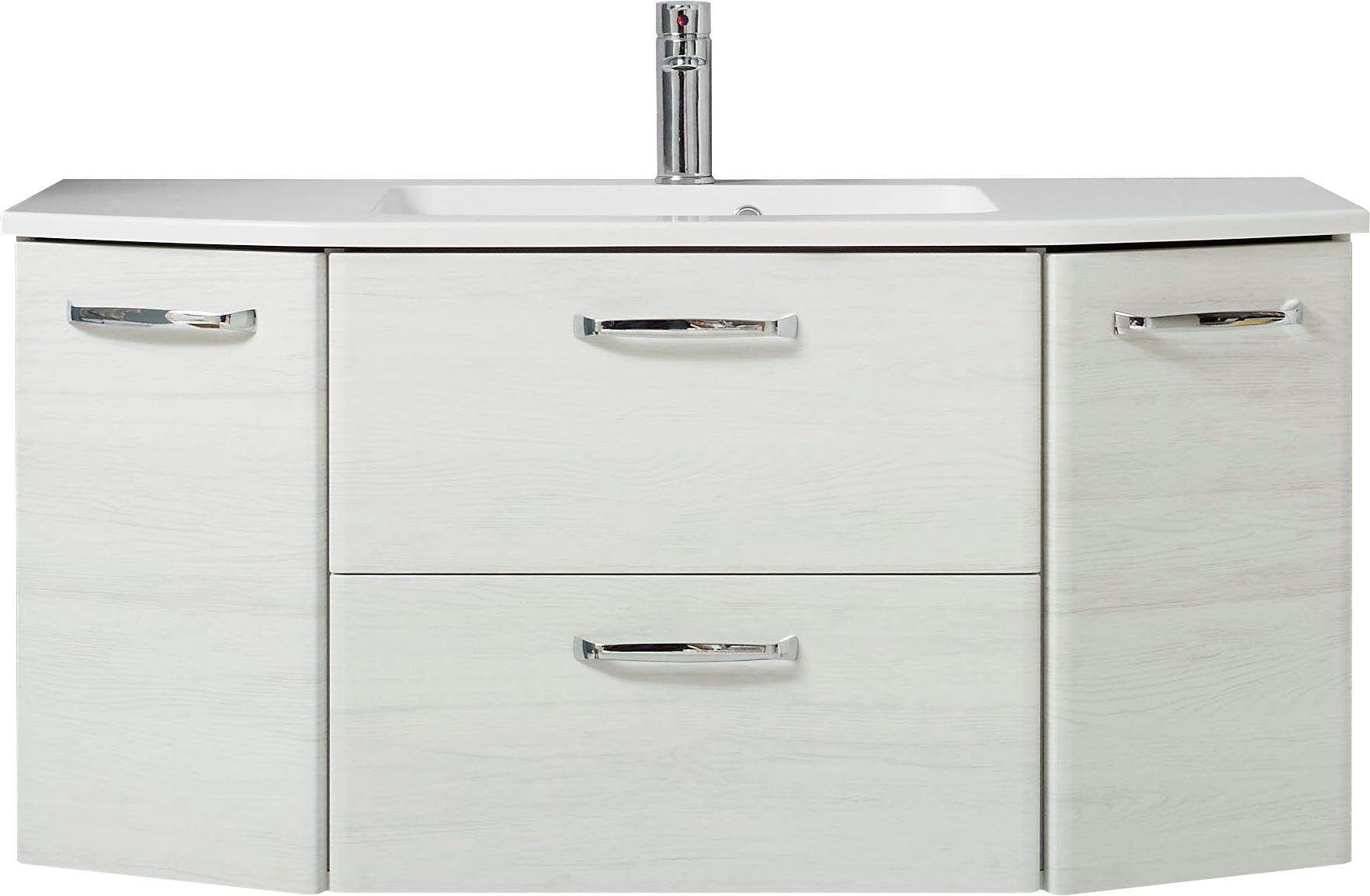 Saphir Wastafelonderkast Quickset wastafel incl. mineraalmarmeren wastafel, 112 cm breed, 2 deuren