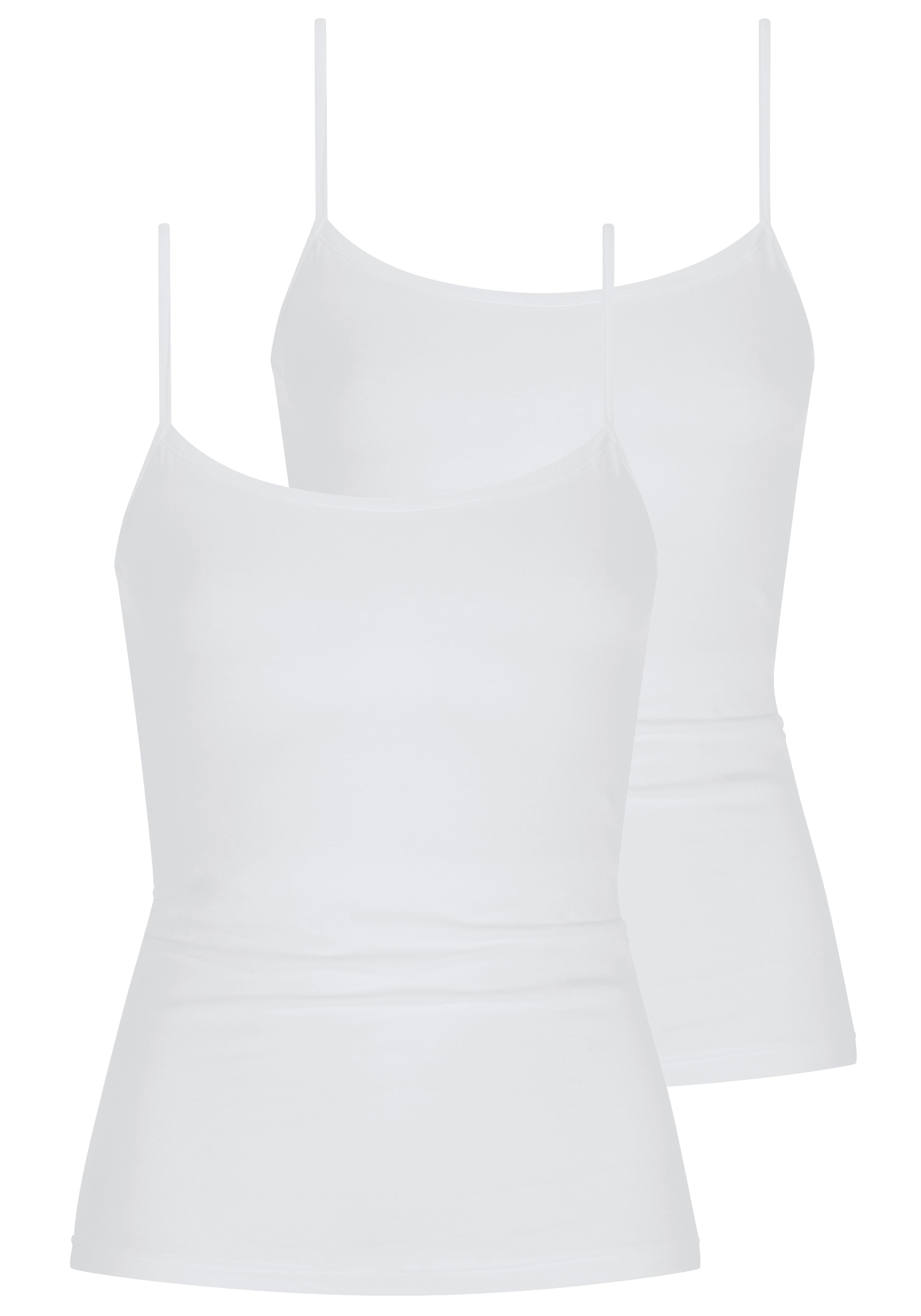 Mey Hemd Superfine Organic met spaghettibandjes (Set van 2) dames spaghettitops maat 40 wit