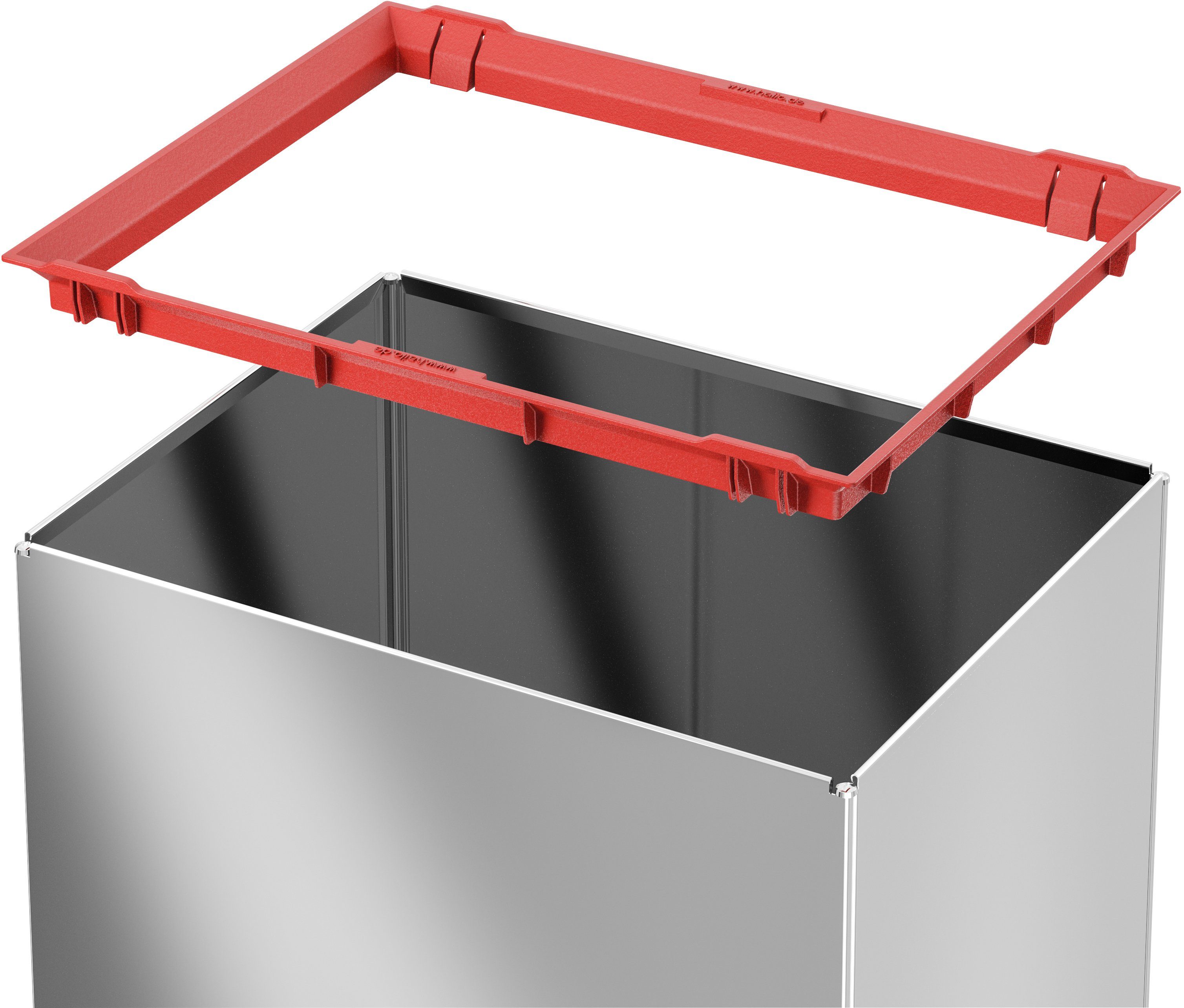 Hailo Vuilnisemmer Big-Box Swing L 35 liter, plaatstaal, prullenbak met zelfsluitende swingdeksel
