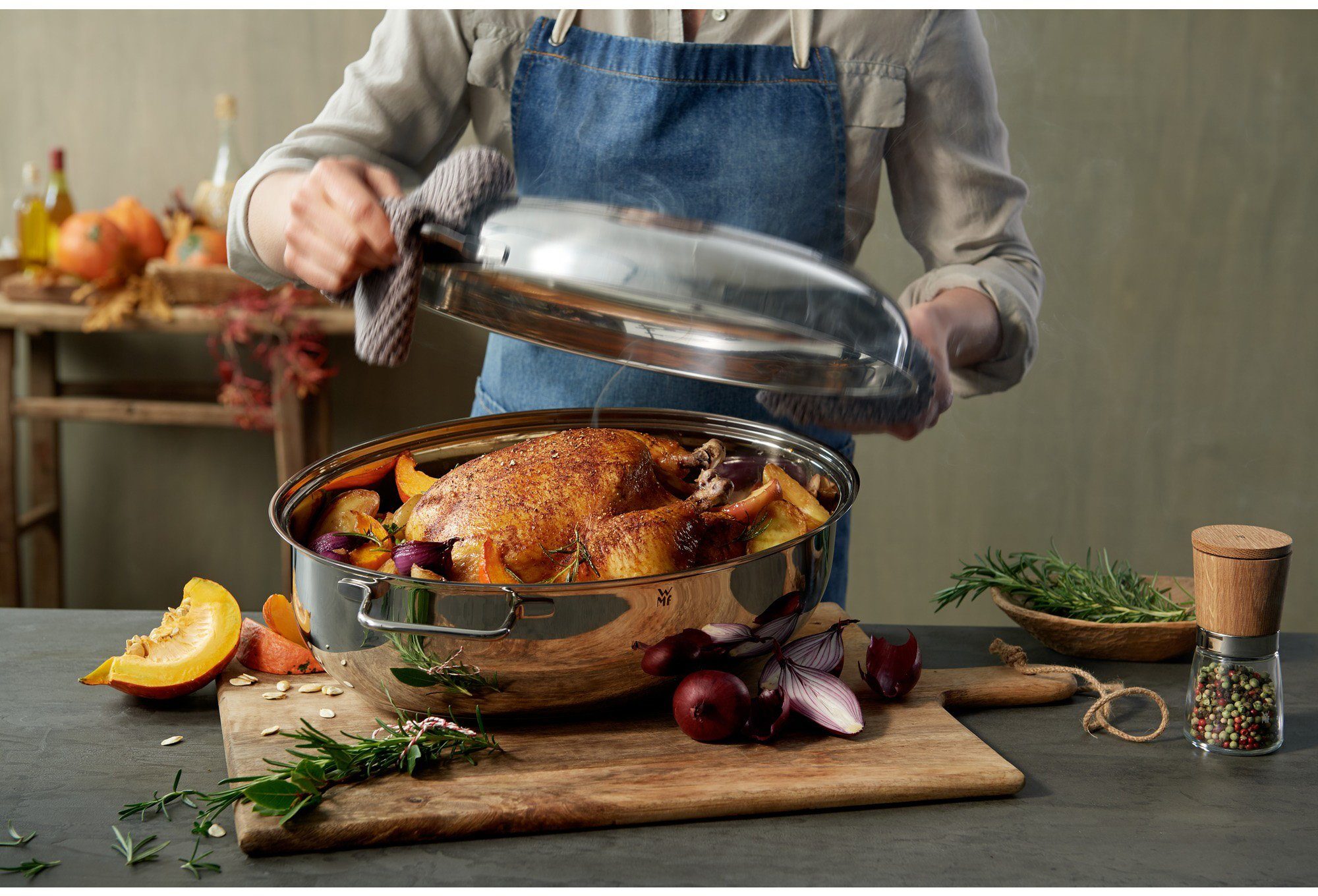 WMF Braadpan inductie Deksel als inductiegeschikte pan te gebruiken, 8,5l, ovenbestendig (1-delig)