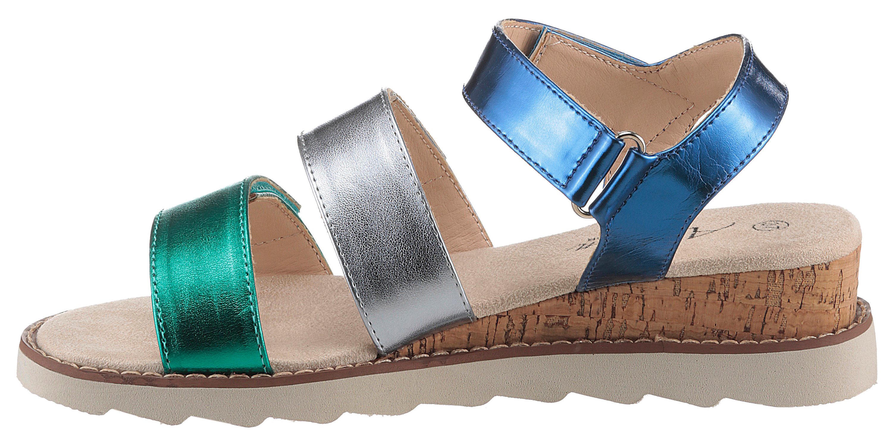 Aniston SHOES Sleehaksandaaltjes , sandaal, zomerschoen, klittenbandschoen, metallic-look - nieuwe collectie