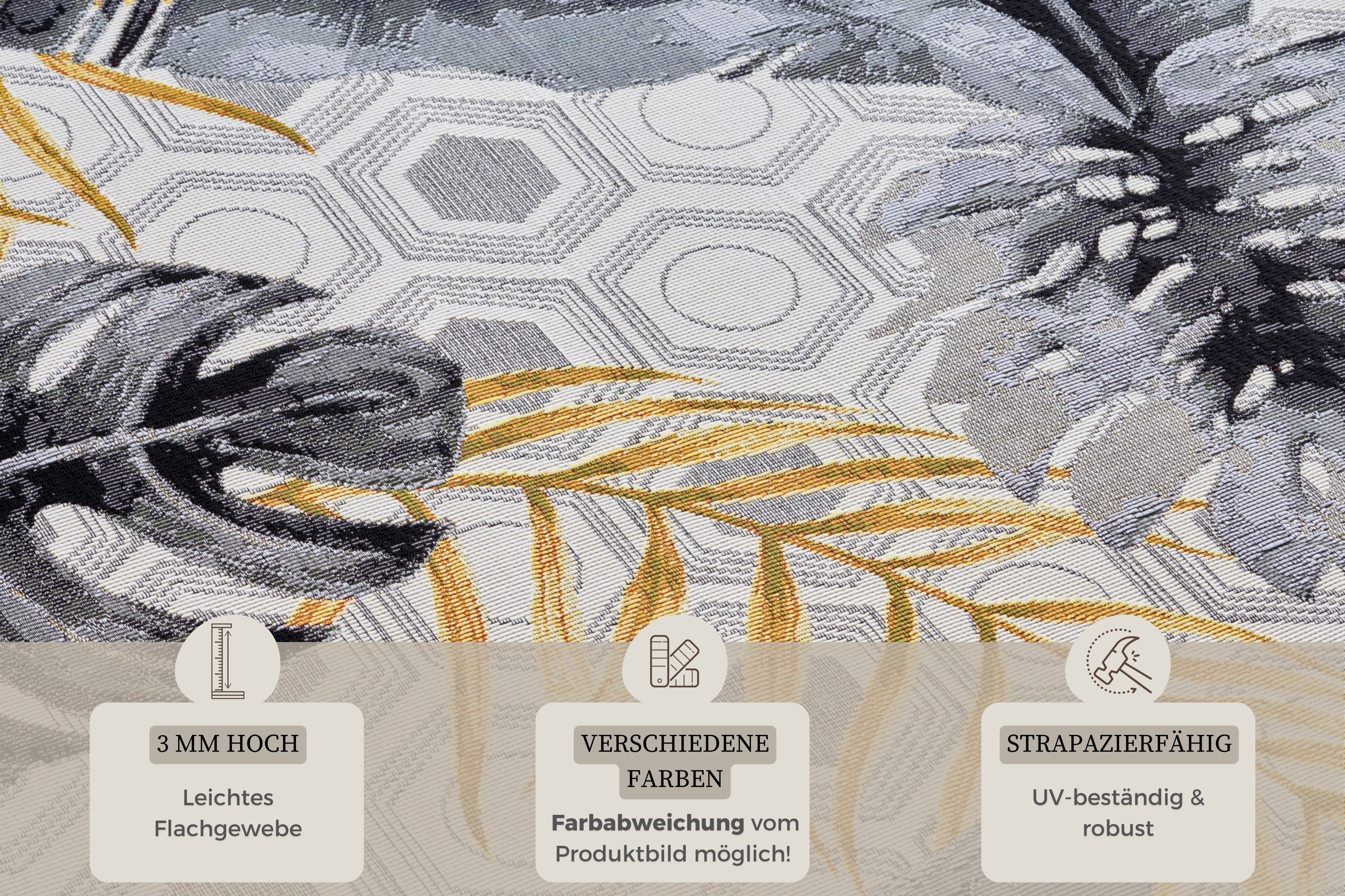 HANSE Home Outdoorkleed Gold Leaves In-& outdoor, tapijt, weerbestendig, balkon, tuin, woonkamer, floraal