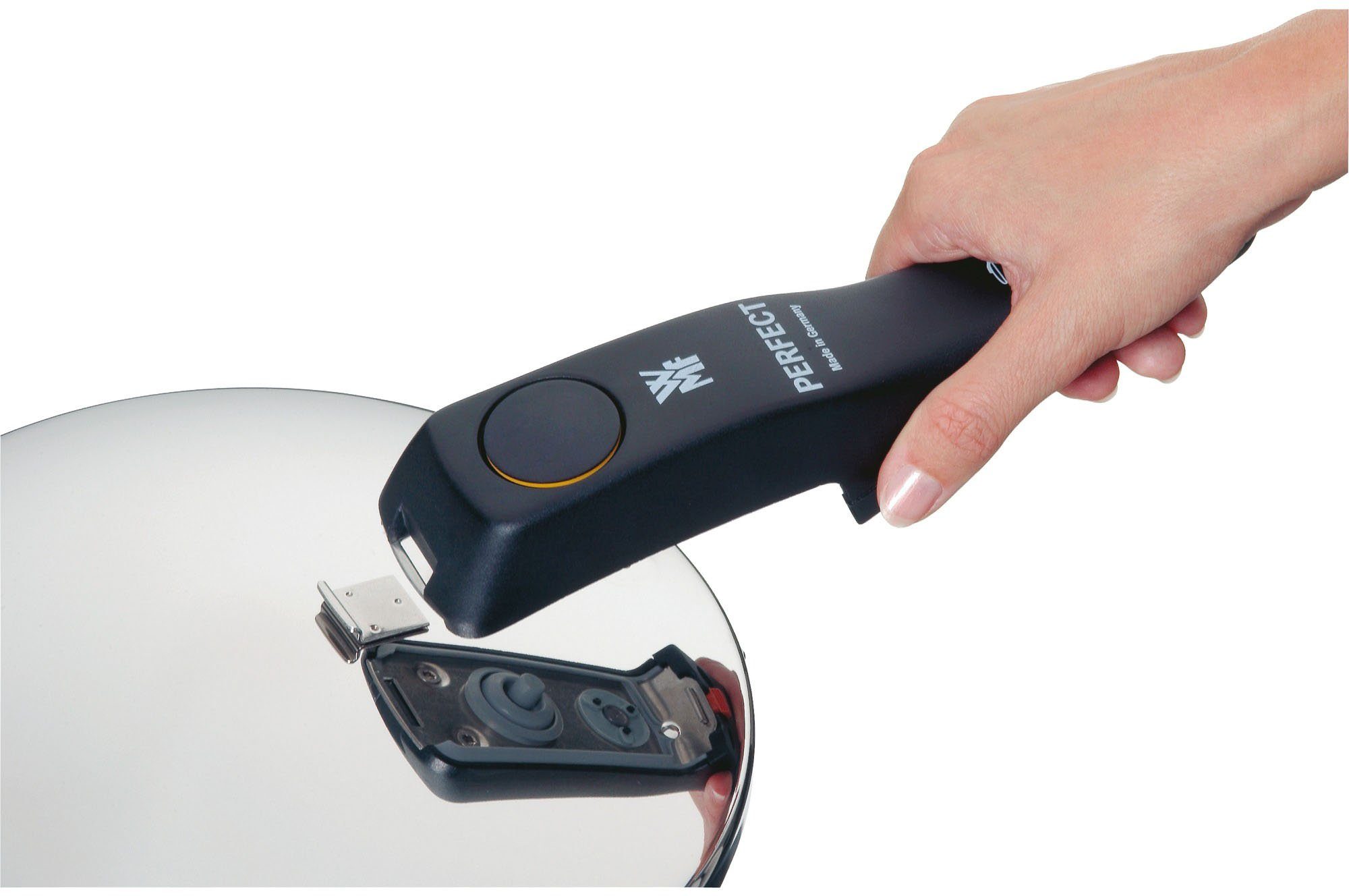 WMF Snelkookpan Perfect RDS Stoompan met een afneembare dekselgreep, inductie