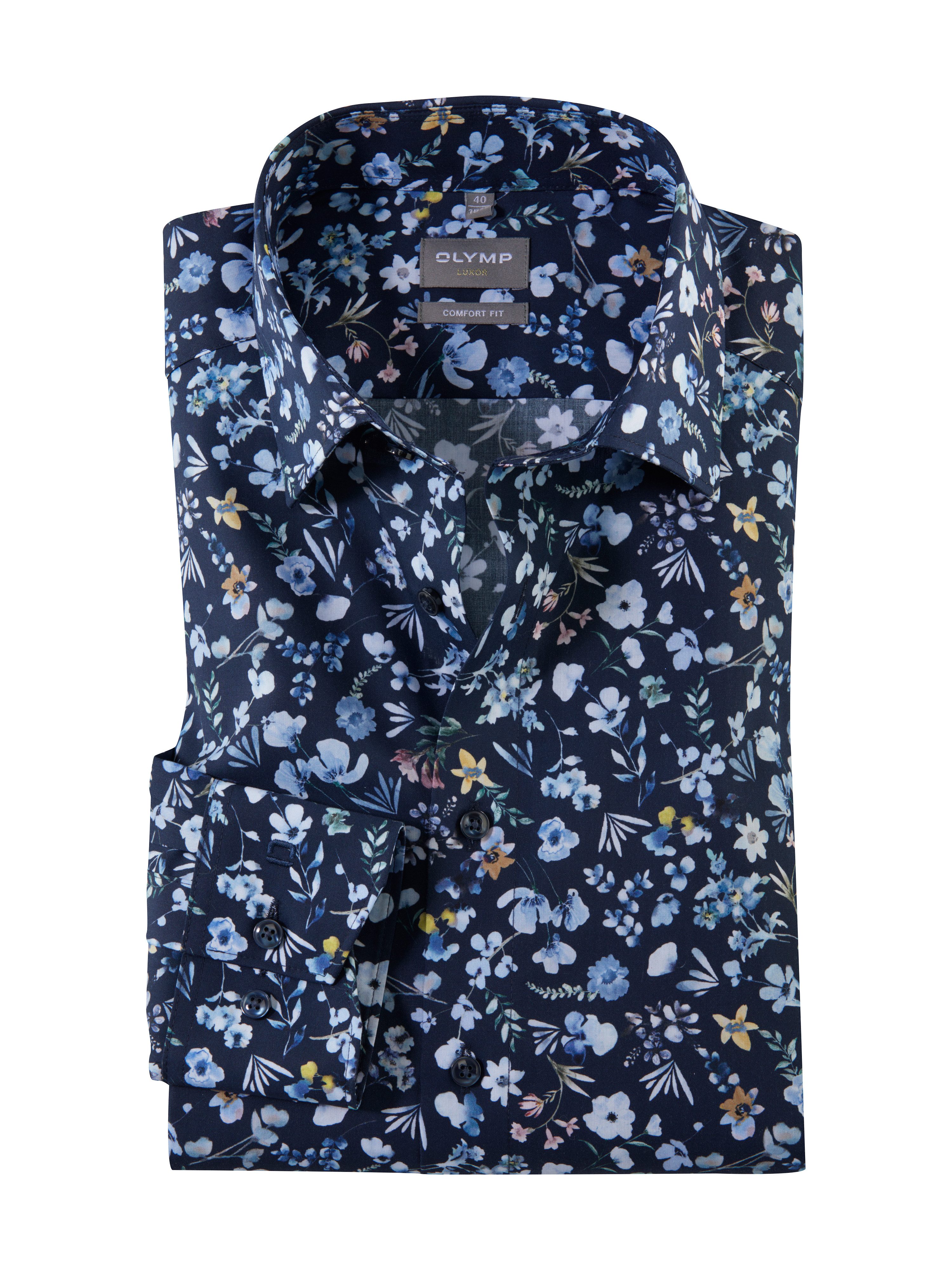 OLYMP Businessoverhemd Luxor comfort fit heren zakelijke overhemden maat 42 blauw
