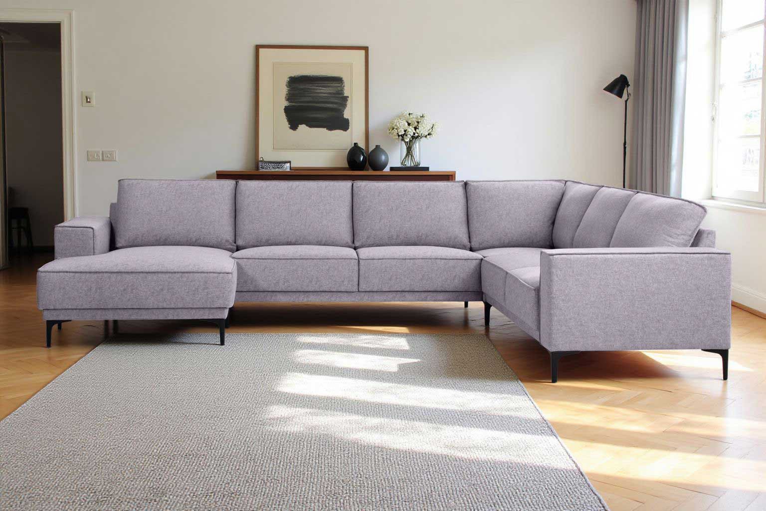 Places of Style Zithoek XXL bank Oland, structuur, platweefsel, luxe microvezel, bouclé