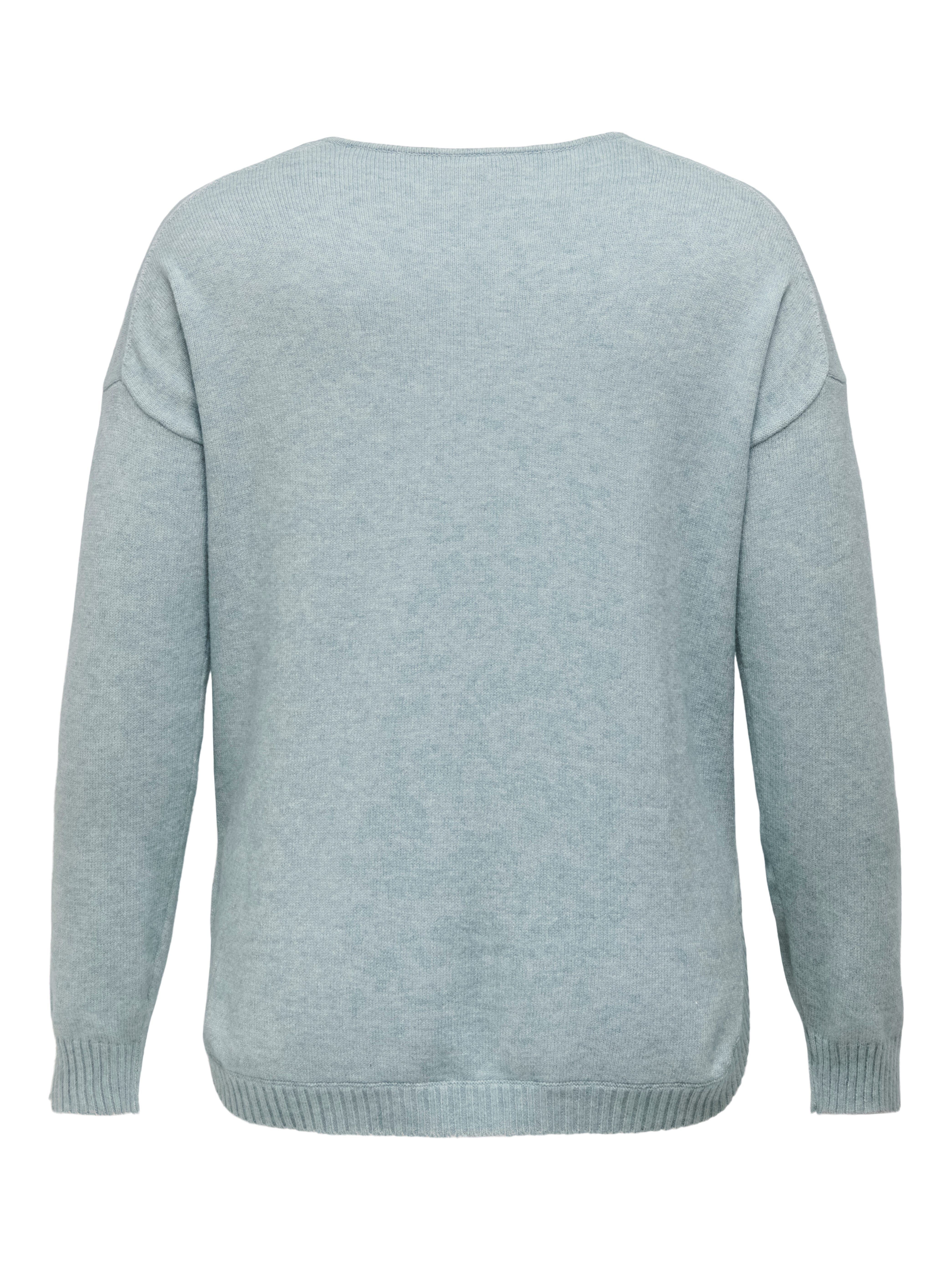 ONLY CARMAKOMA Trui met V-hals CARMARGARETA LS PULLOVER KNT NOOS