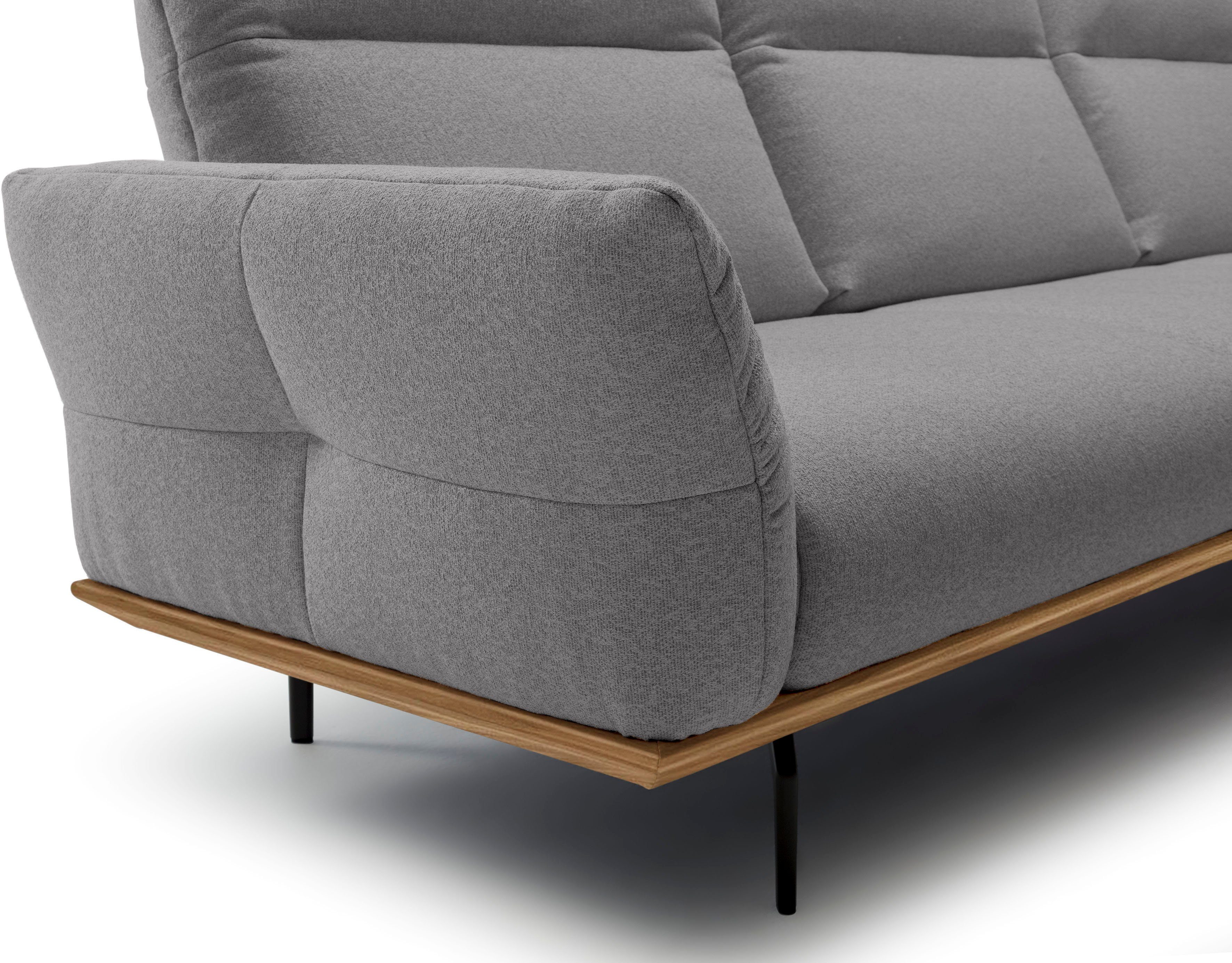 Creation BY ROLF BENZ Hoekbank Hs.460 Sokkel in walnotenhout, onderstel in umbra grijs, breedte 318 cm