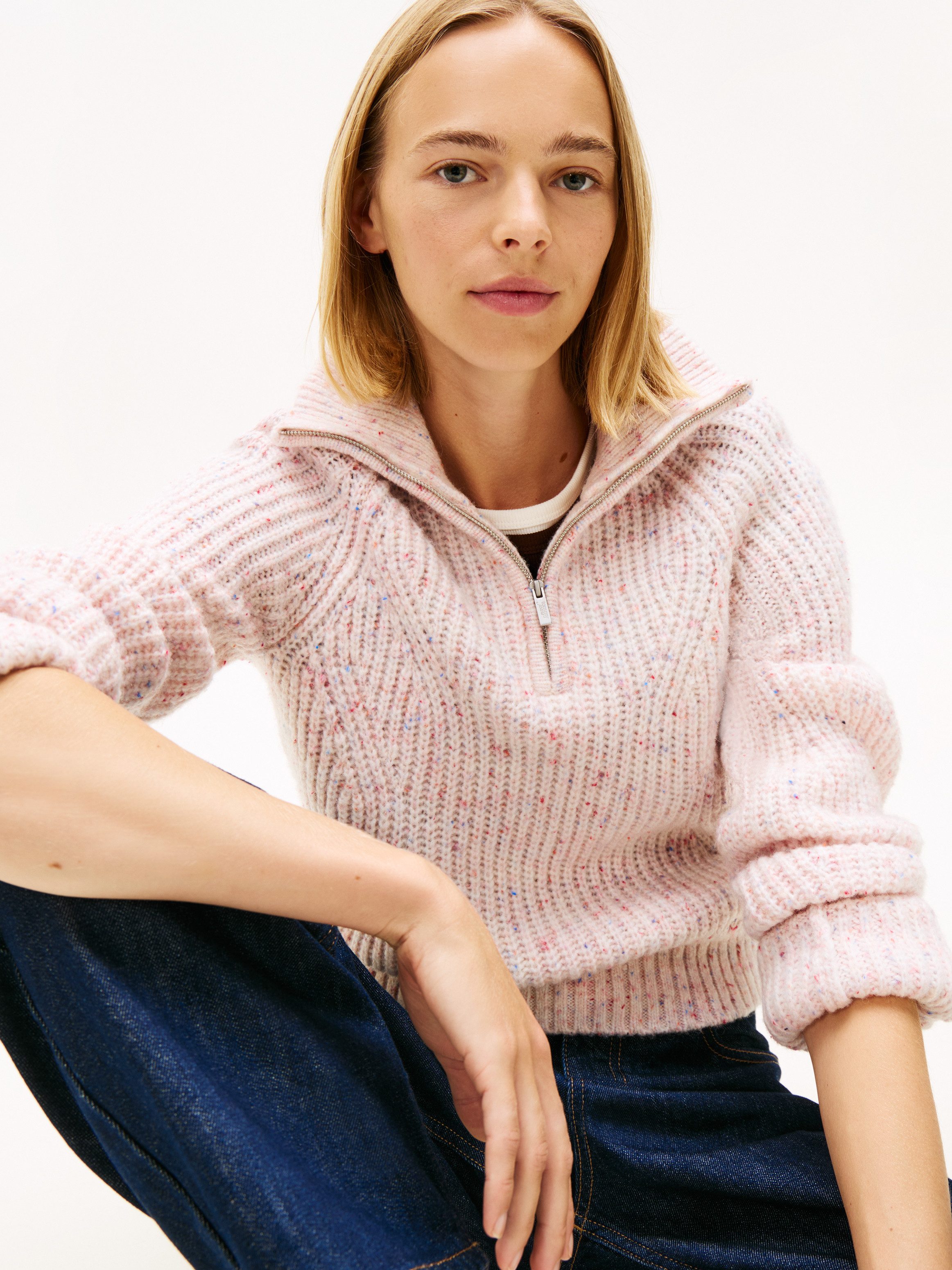 TOMMY JEANS Schipperstrui TJW NEP 1/4 ZIP SWEATER