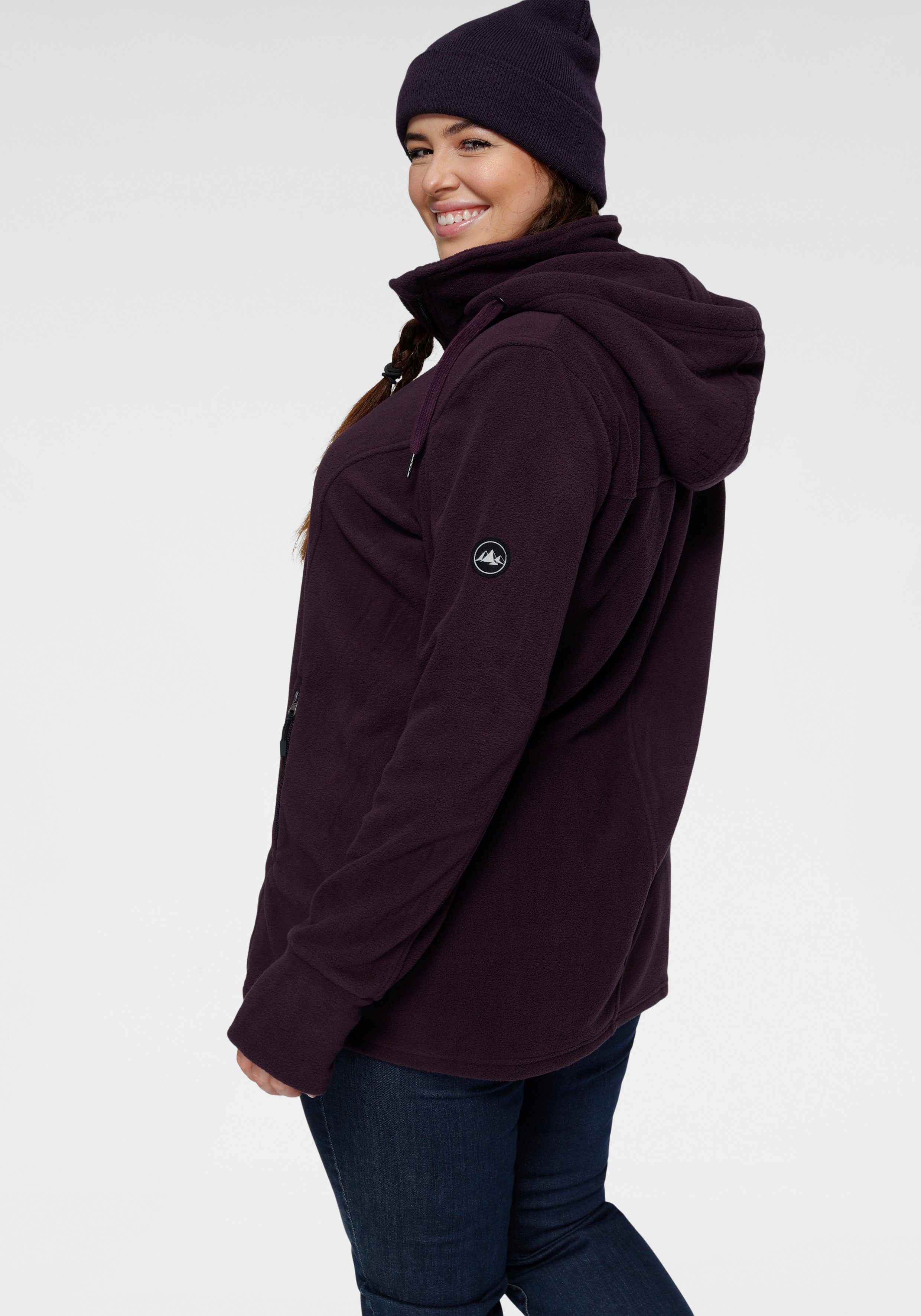 Polarino Fleecejack voor koude dagen, van fleece, sportieve stijl, ademend