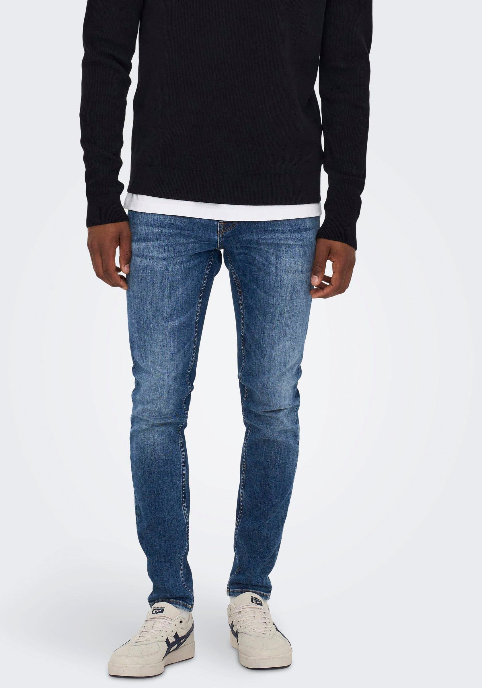 only  sons skinny fit jeans warp blauw