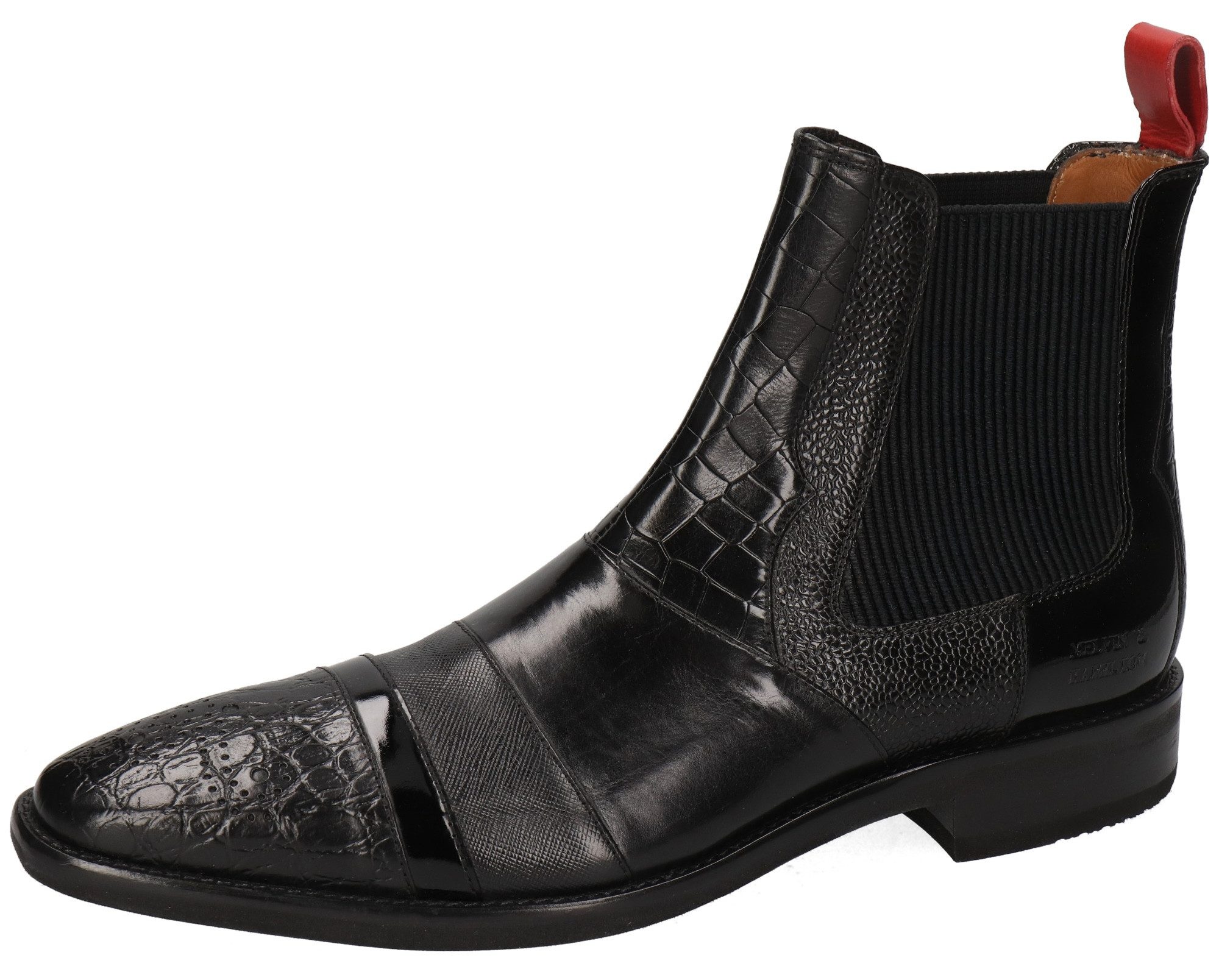 Melvin & Hamilton Chelsea-boots Elvis 12 - plantaardig gelooid Business schoen, pak schoen, enkellaars met reptielenprint
