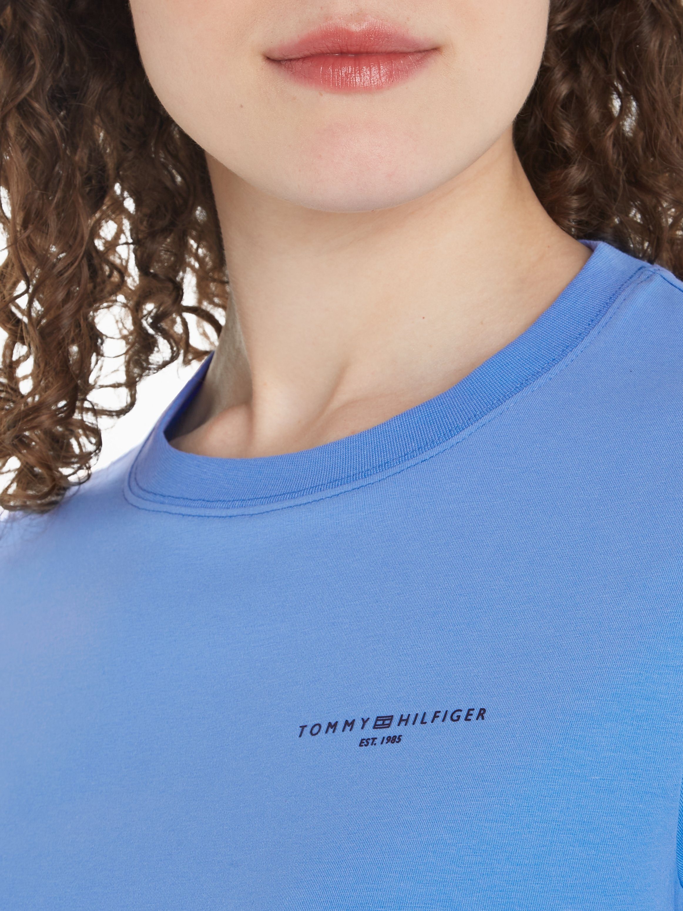 Tommy Hilfiger Shirt met lange mouwen 1985 REG MINI CORP LOGO C-NK LS met logo opschrift op borsthoogte