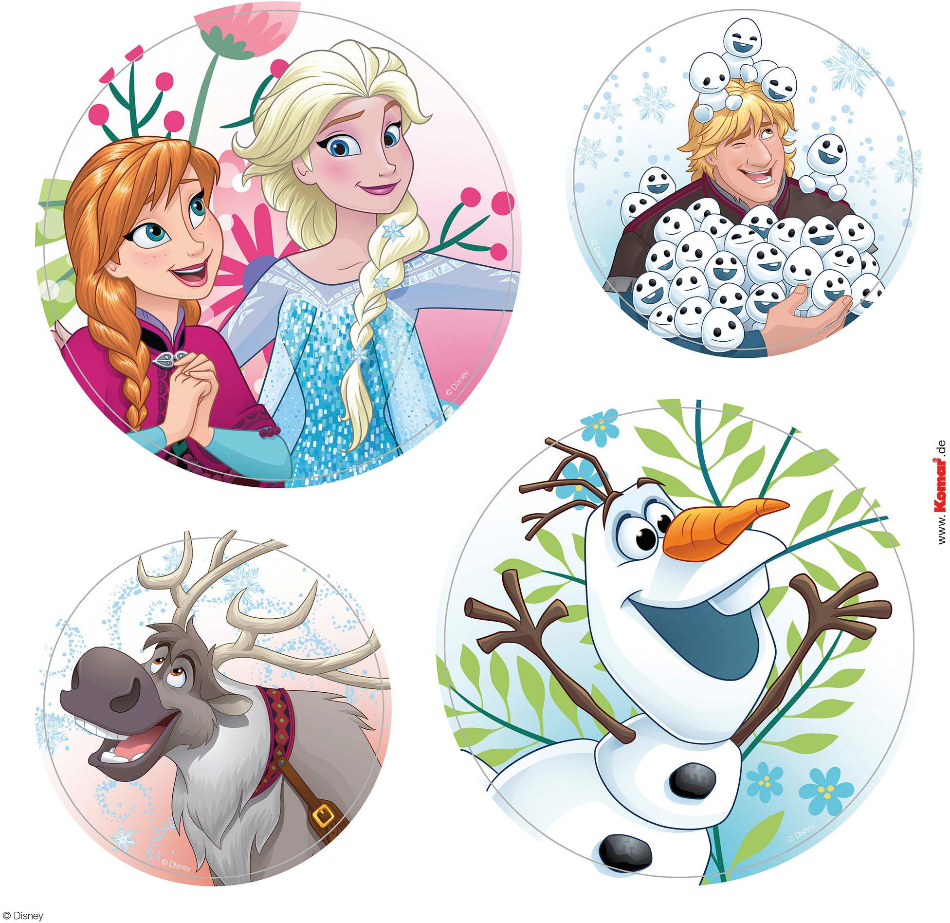 Komar Raamsticker - Frozen Springday Bubbles - grootte 30 x 30 cm, 2 vellen (1 stuk)