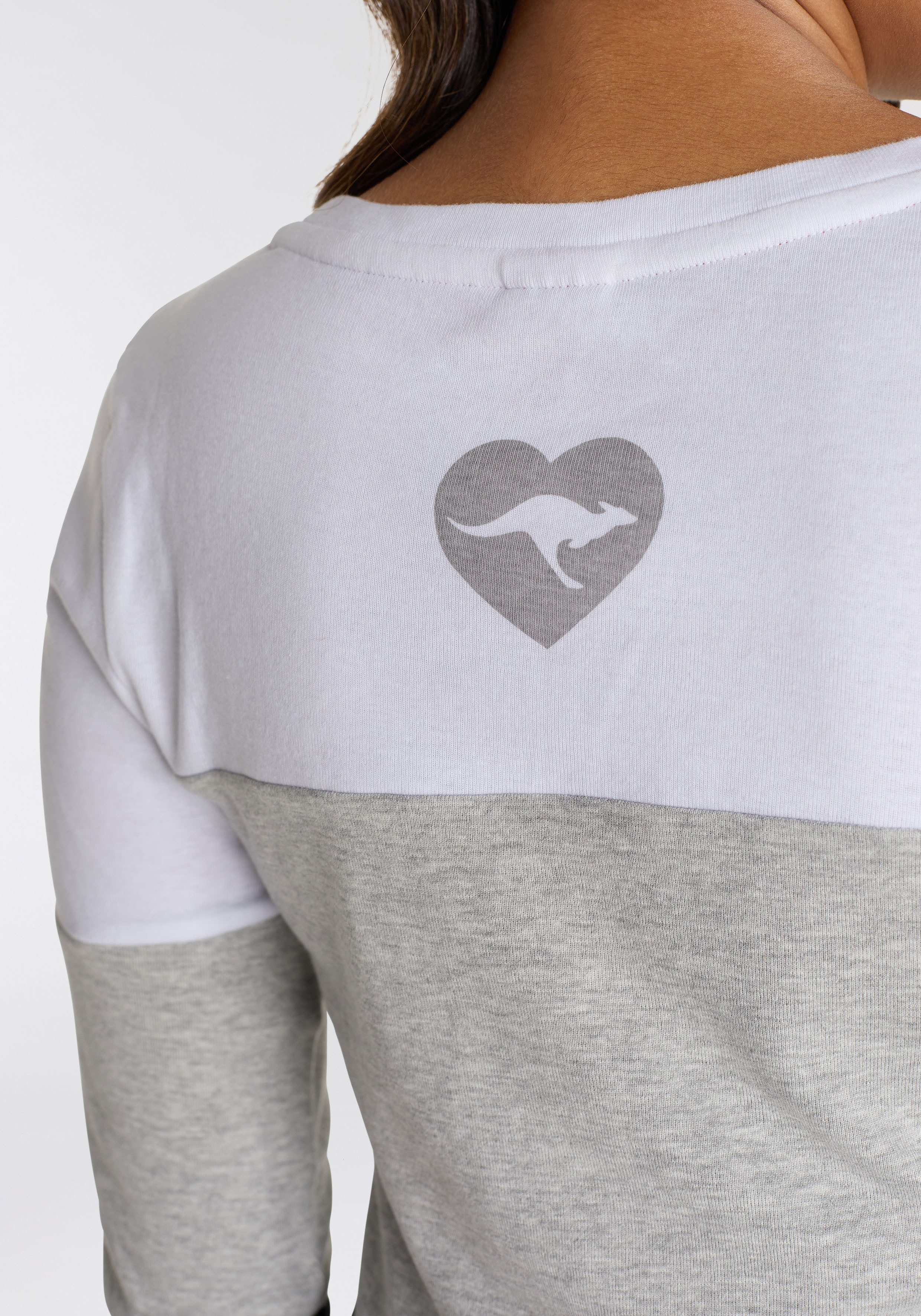 KangaROOS Longsleeve met lange mouwen figuurvolgende pasvorm colourblocking-look