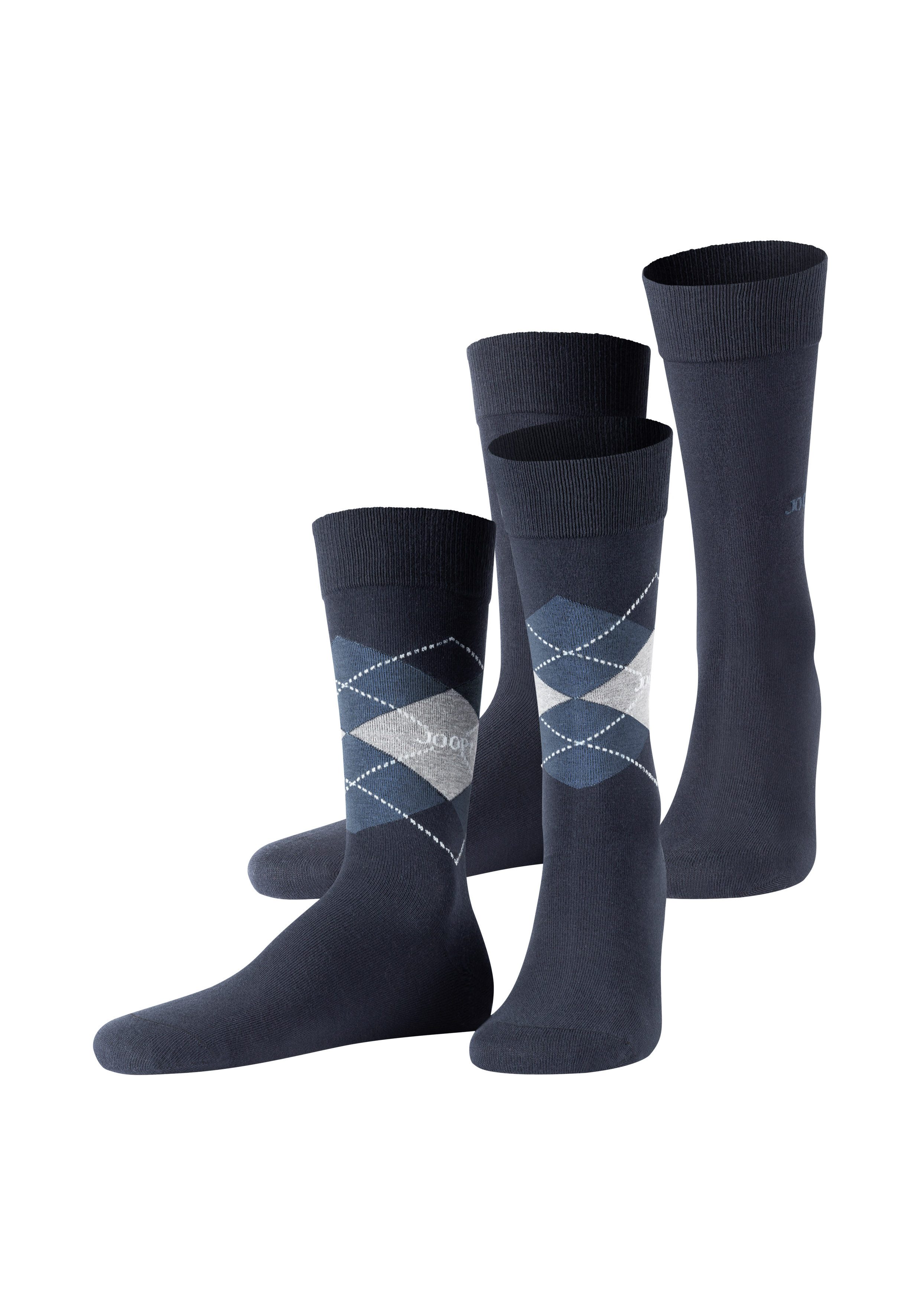 JOOP! Sokken Premium Essentials Premium kwaliteit, versterkte hiel, versterkte tenen, Argyle design (Set van 2)