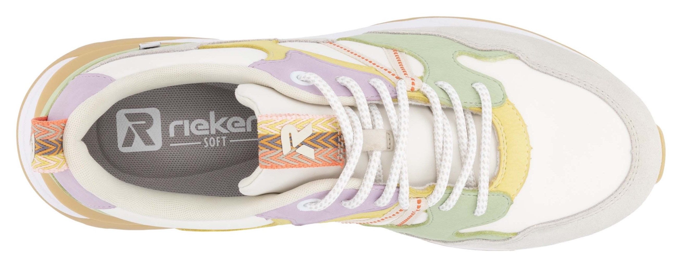 RIEKER Sport Sneakers met sleehak Bel Air vrijetijdsschoen, lage schoen, veterschoen met uitneembaar voetbed