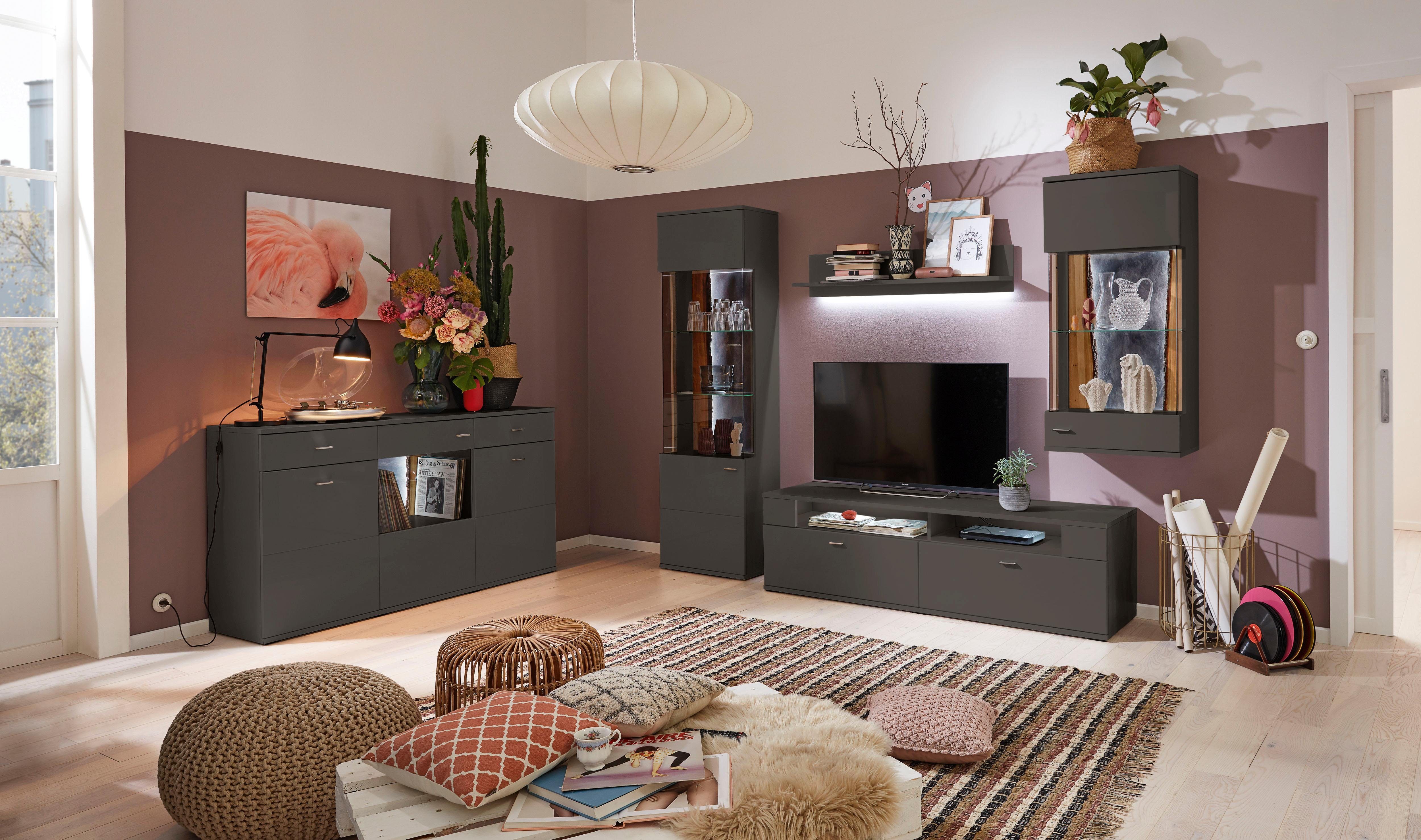 set one by Musterring Dressoir Tacoma Type 53, breedte 180 cm, met getinte glasdeur