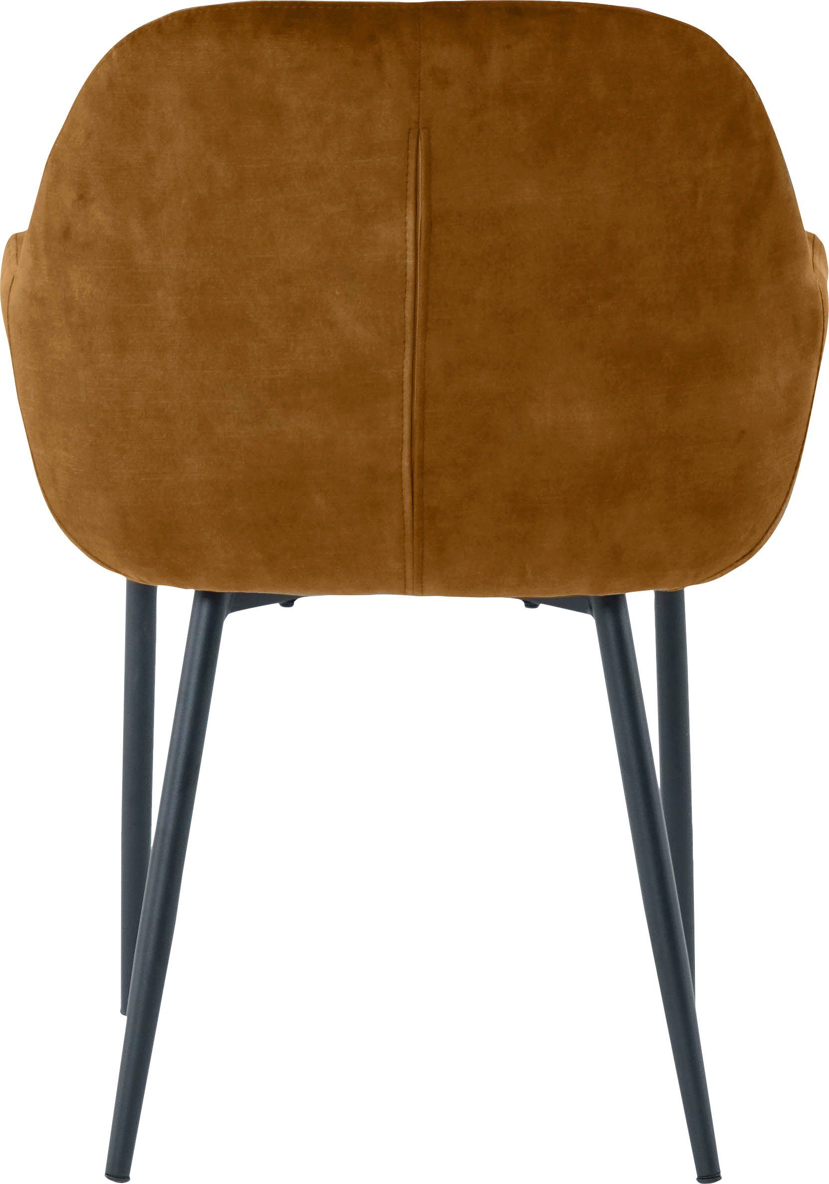 SIT Stoel met armleuningen glamoureuze bekleding in fluwelige look (set, 2 stuks)