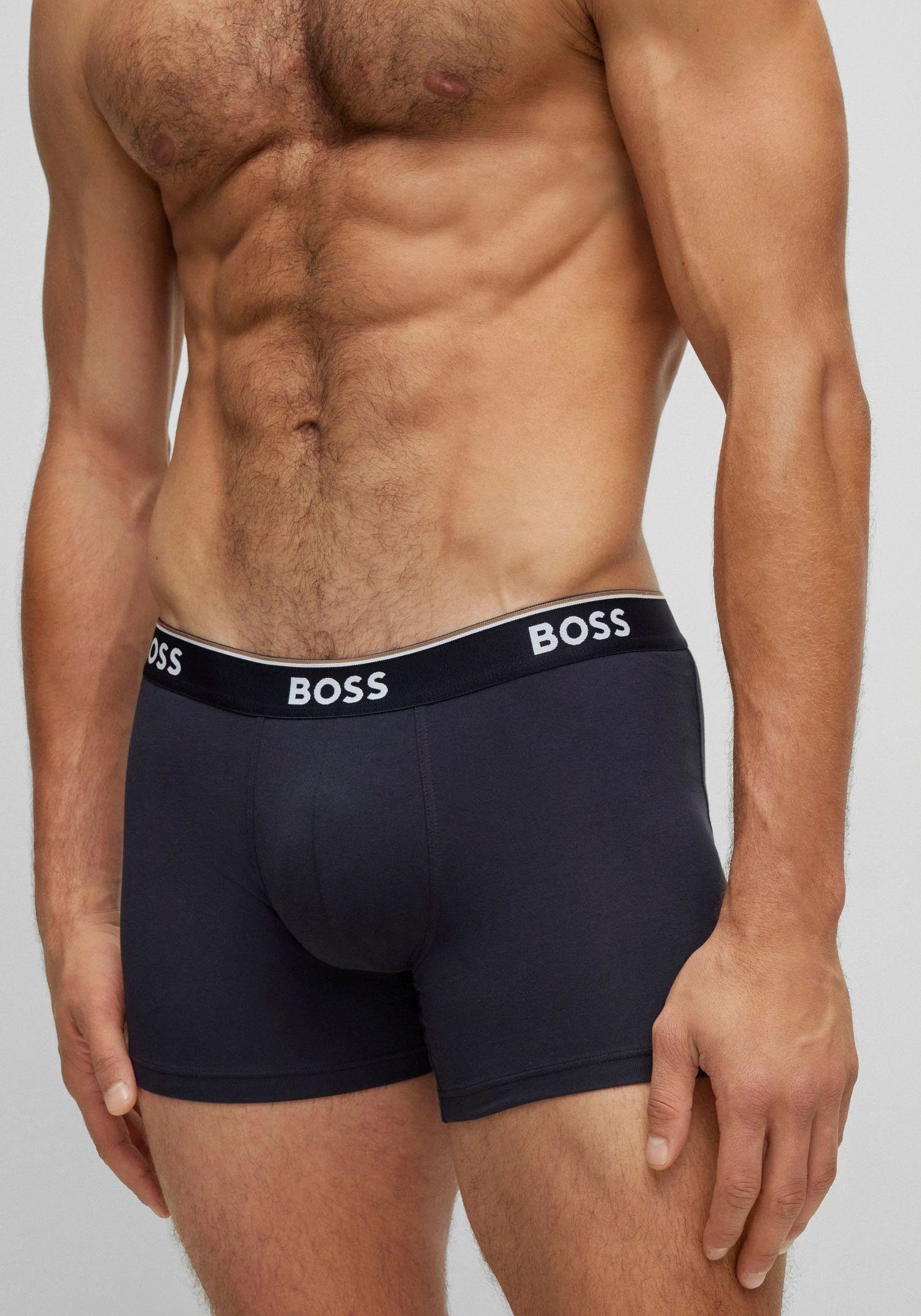 BOSS Lange boxershort BRIEF 3 PACK met in kleur bijpassende weefband (3 stuks)