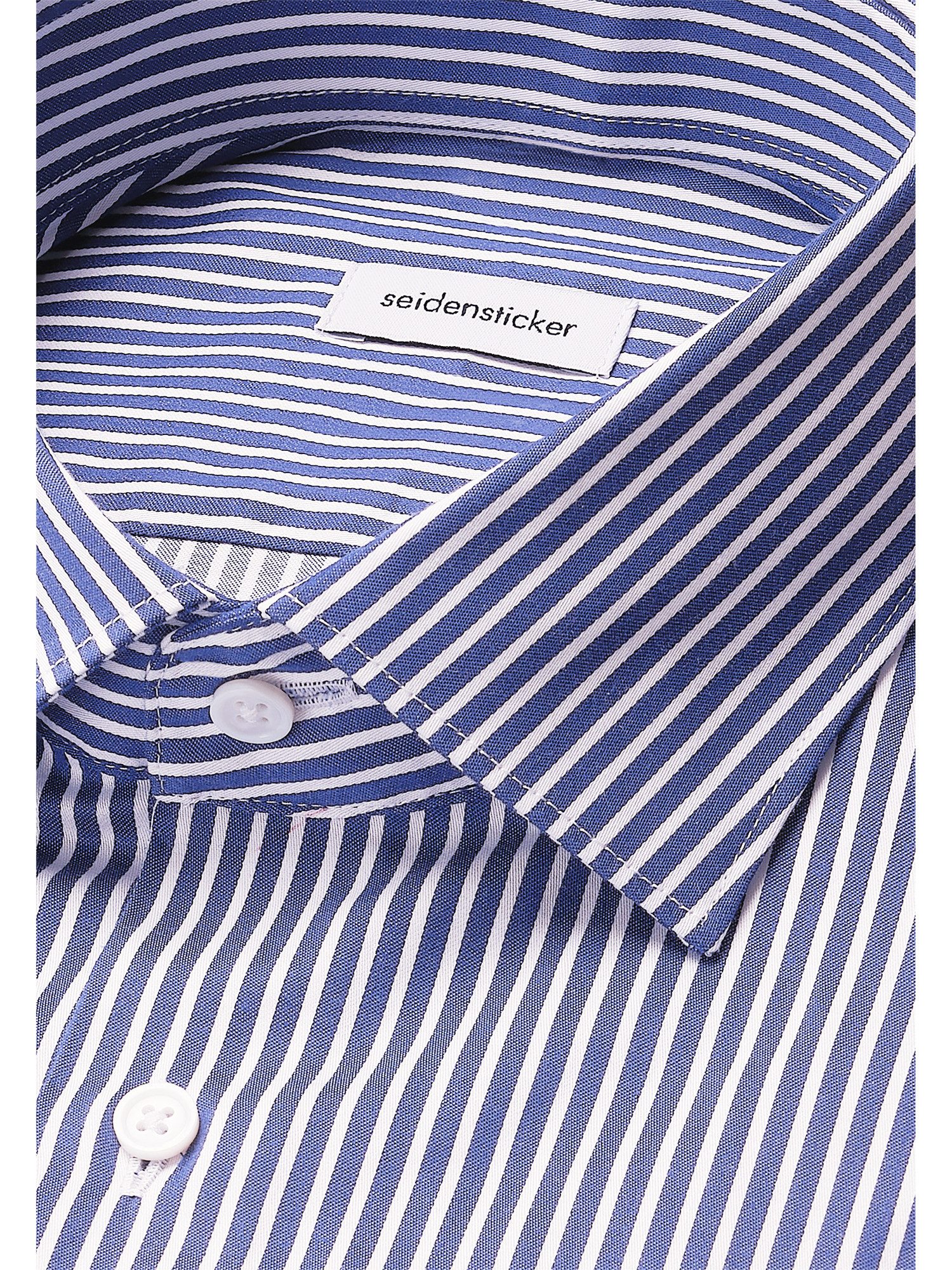 seidensticker Businessoverhemd Zwarte roos Slim 1/1 Kent kraag gestreept
