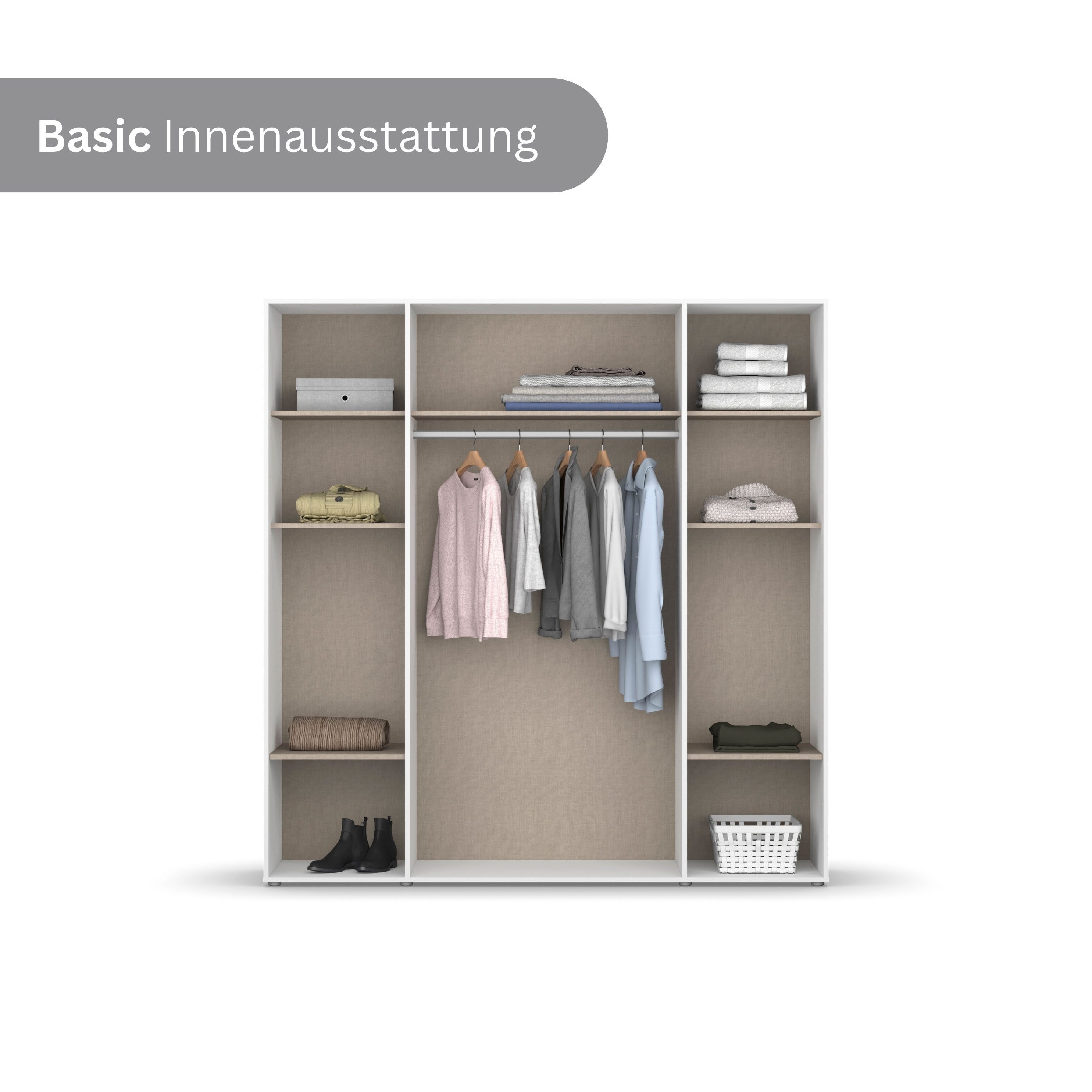 rauch Draaideurkast Kledingkast Kast Garderobe Wasmand NARAI met Spiegel Greefaansluitingen voor een greeploze look TOPSELLER MADE IN GERMANY