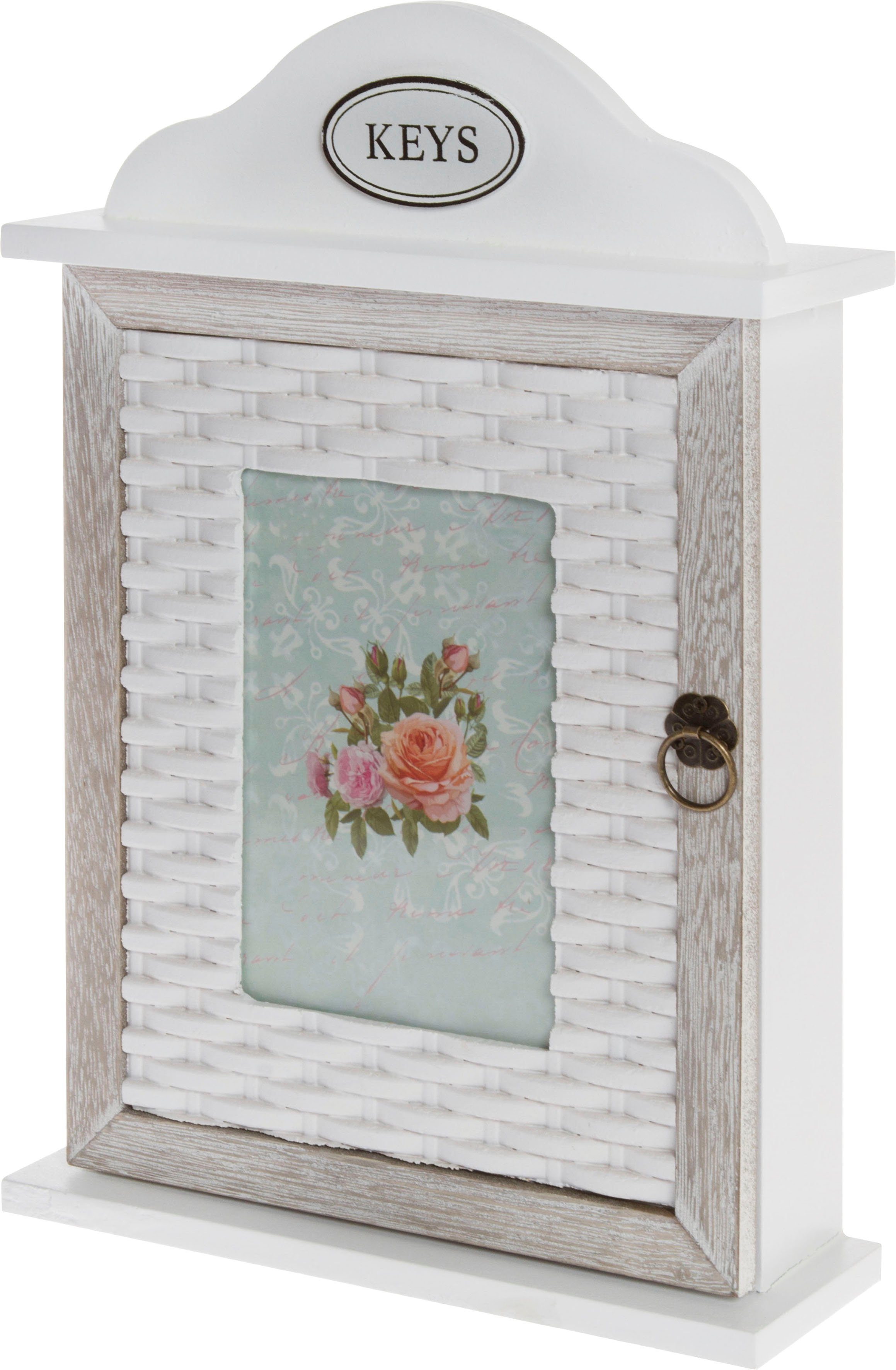 Myflair Möbel & Accessoires Sleutelkastje Saskia, wit met 6 haken, shabby look