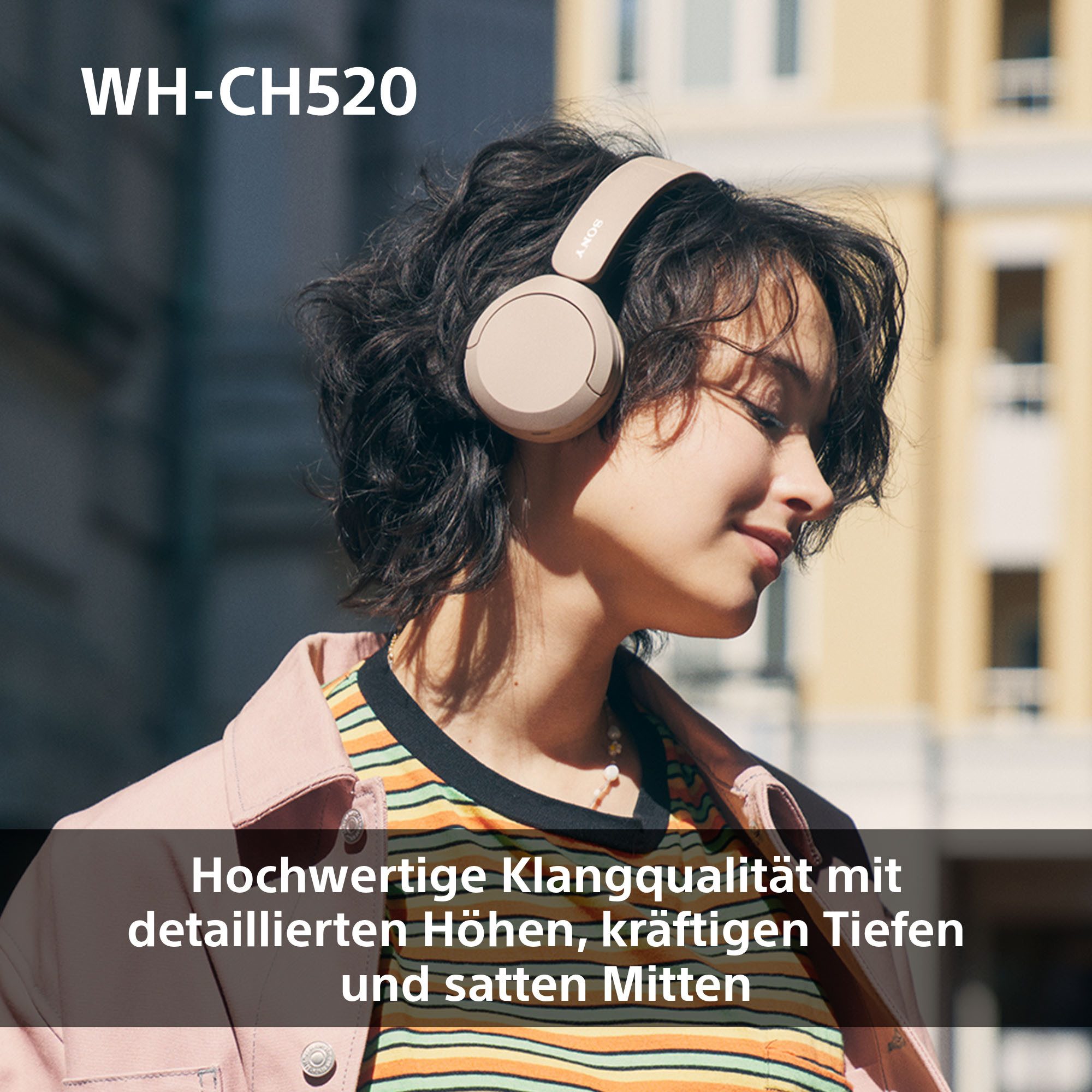 Sony Bluetooth-hoofdtelefoon WHCH520 200 uur max. accuduur (standby)