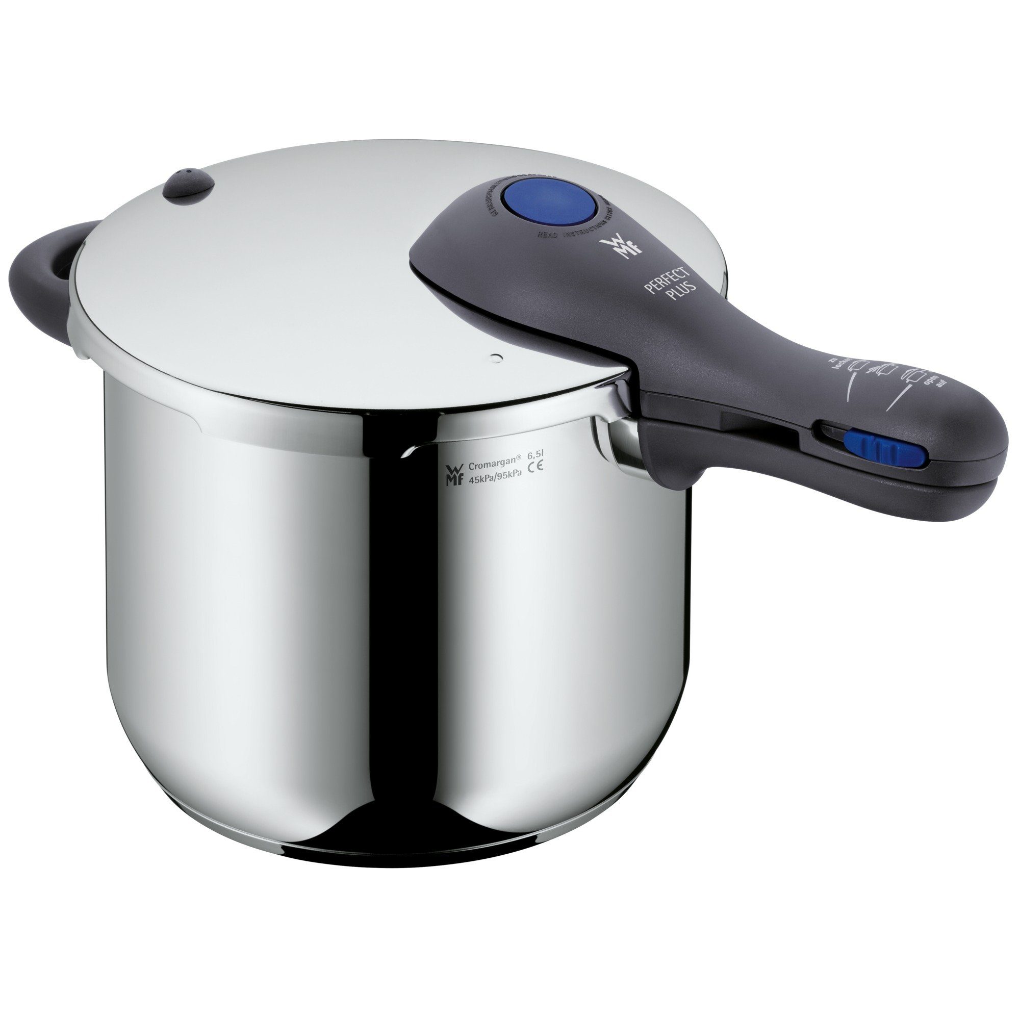 WMF Snelkookpan Perfect Plus Stoompan met een afneembare dekselgreep, inductie