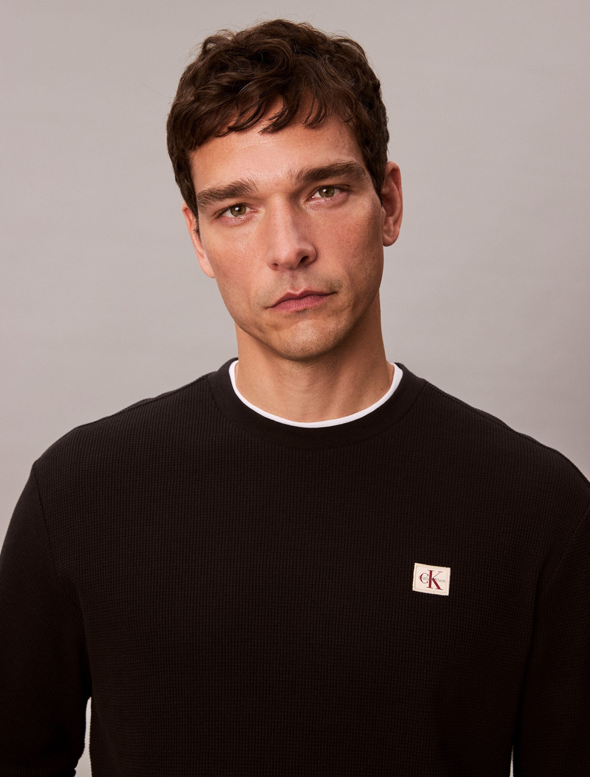 Calvin Klein Shirt met lange mouwen LS WAFFLE BADGE CREWNK TEE