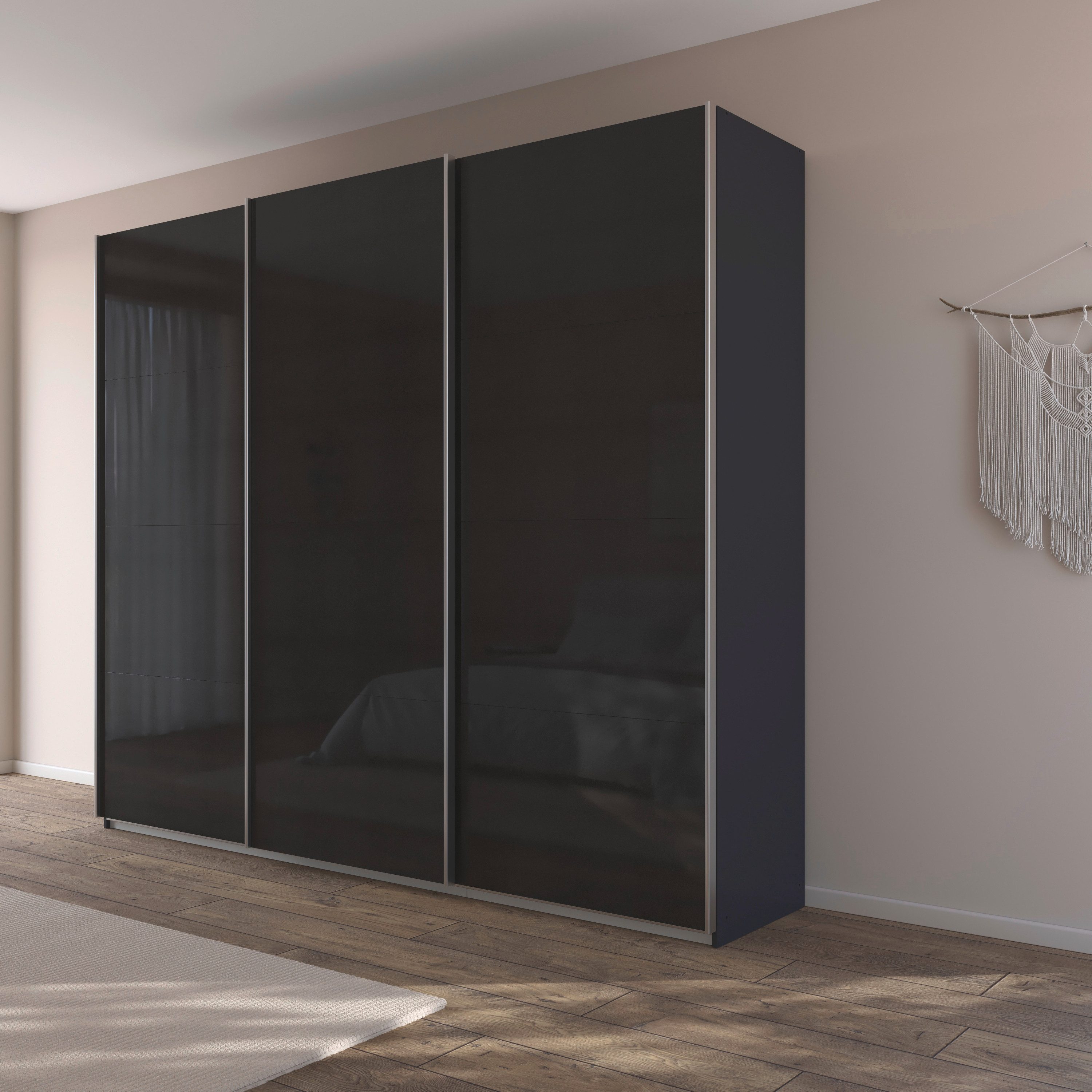 rauch Schuifdeurkast Kledingkast kast garderobe AGORDO met decor- of hoogglansfront doordachte binnenuitrusting, in 4 breedtes en 2 hoogtes made in germany
