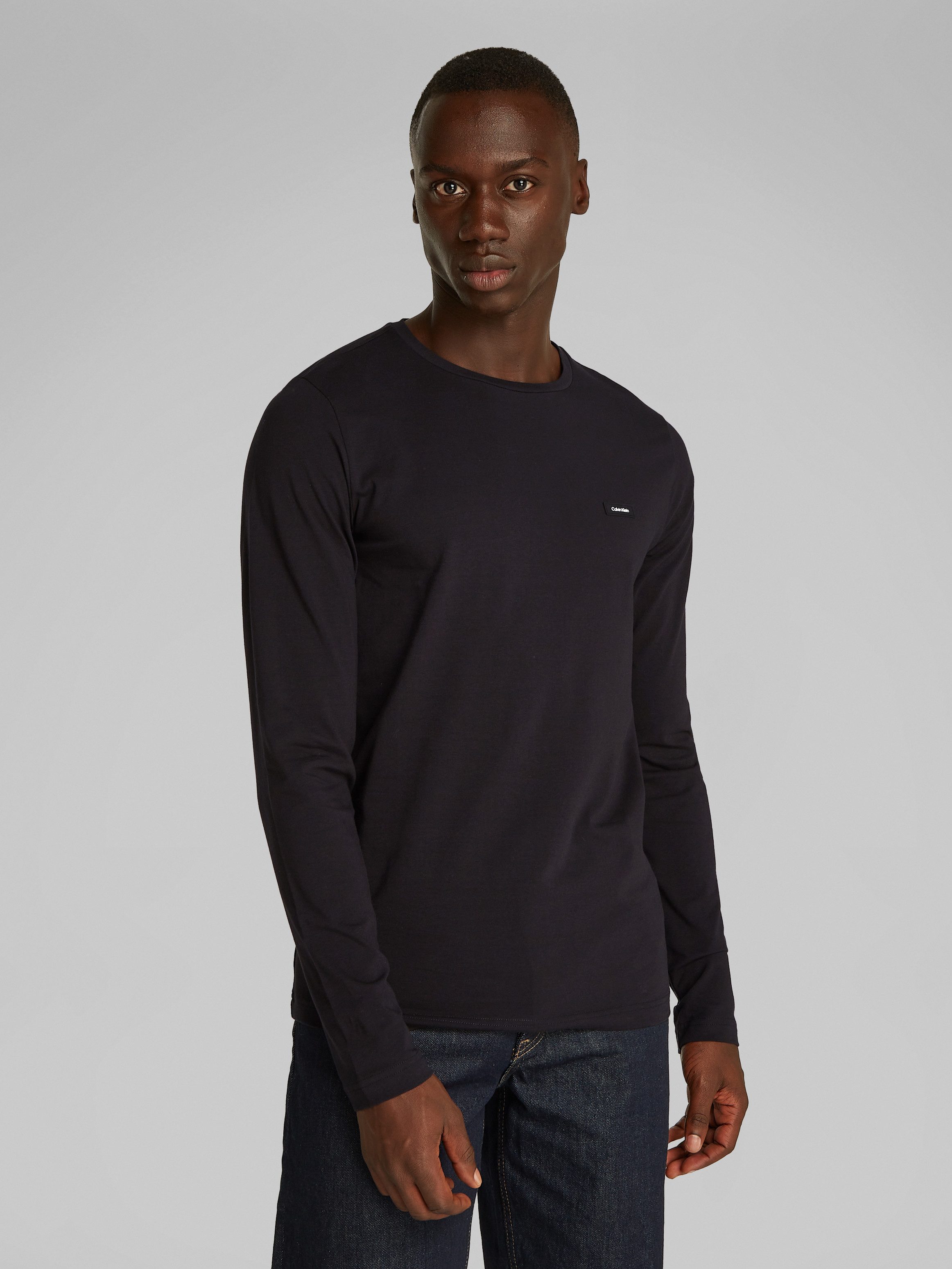 Calvin Klein Shirt met lange mouwen STRETCH SLIM FIT LS T-SHIRT