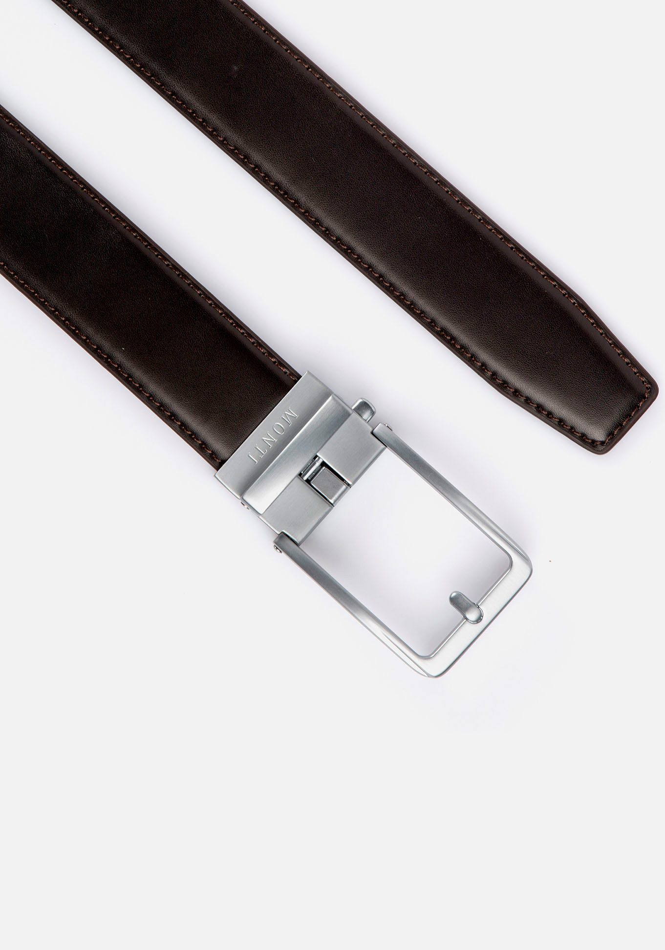 MONTI Leren riem 3,5 cm breed, klassiek-business, automatische sluiting - past altijd